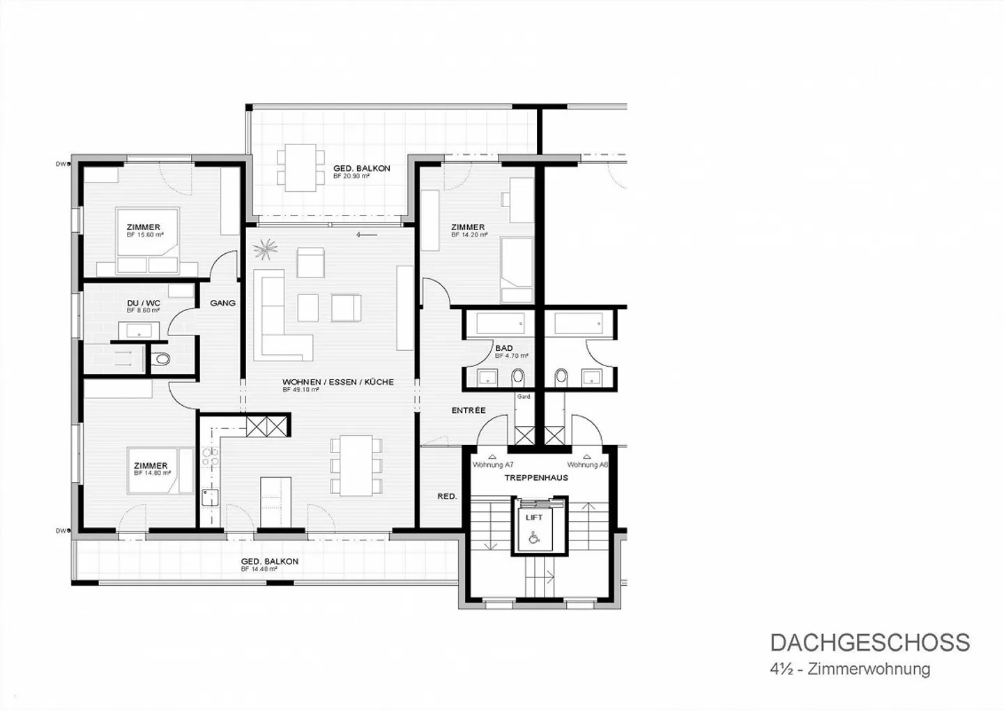 4.5 Room Penthouse Apartment in Winikon (LU) - Photo 9 of 9