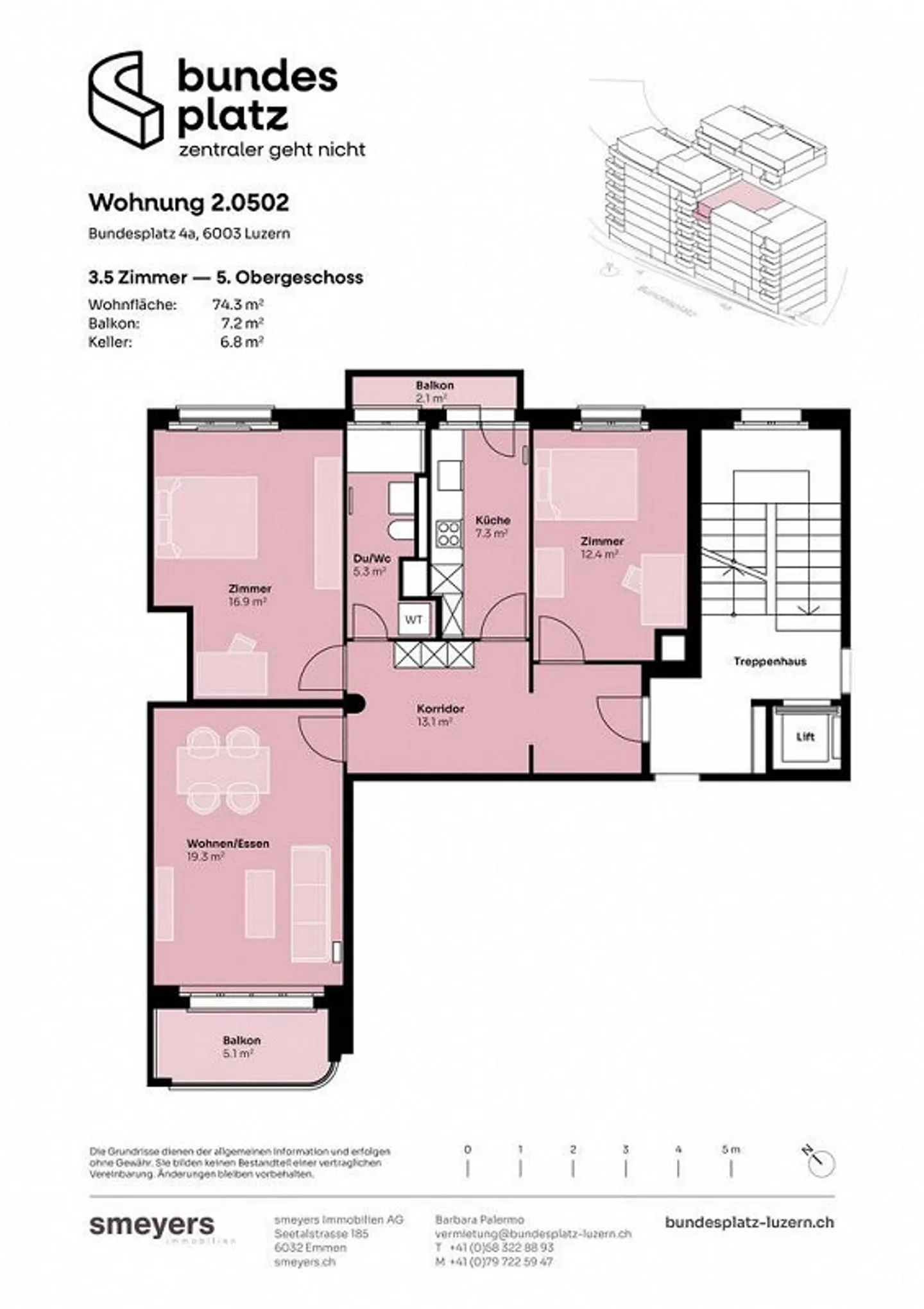 Exclusive 3.5 Room Apartment with View at Bundesplatz Lucerne - Photo 11 of 12