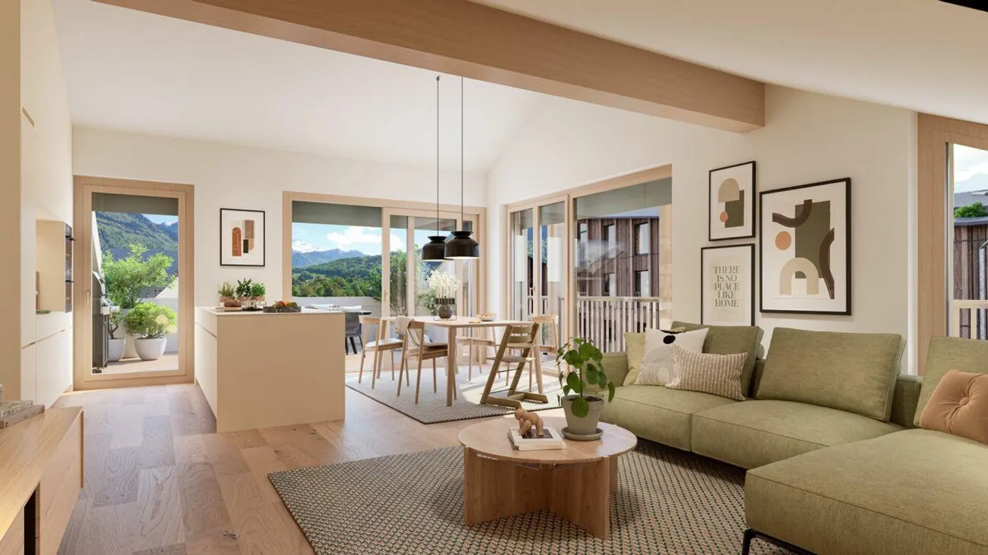 Première occupation | Appartement lumineux de 2,5 pièces avec loggia - Photo 3 sur 11