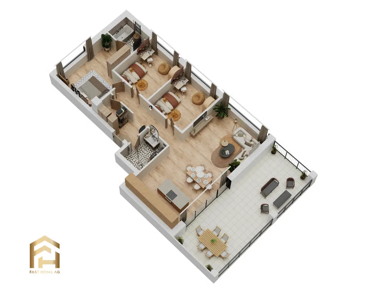 Modernes 4.5 Zimmer Apartment - Foto 4 von 12