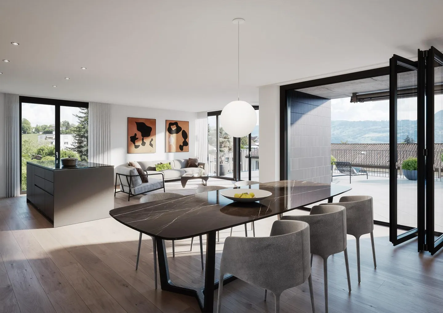 Luxuriöse Terrassenwohnung in Stäfa - Foto 5 von 10