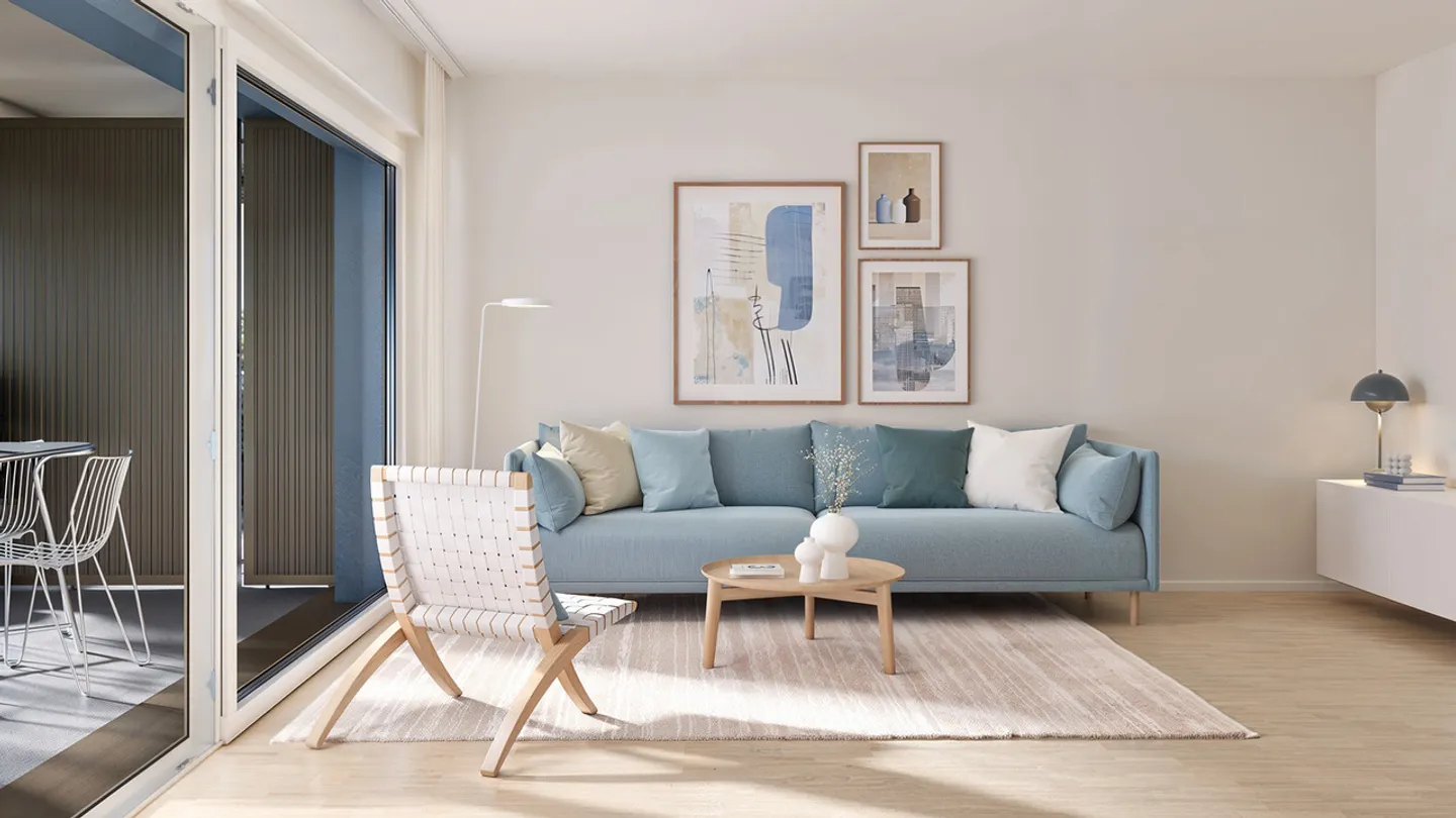 Calme, moderne, près de Berne 3.5 pièces pour se sentir bien - Photo 2 sur 9