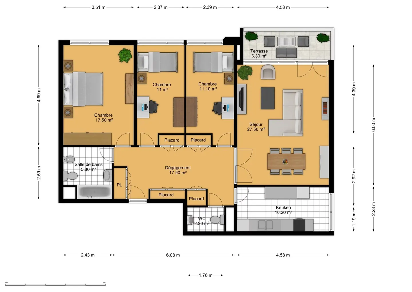 Appartement spacieux de 3 chambres à Champel, Genève - Photo 10 sur 10