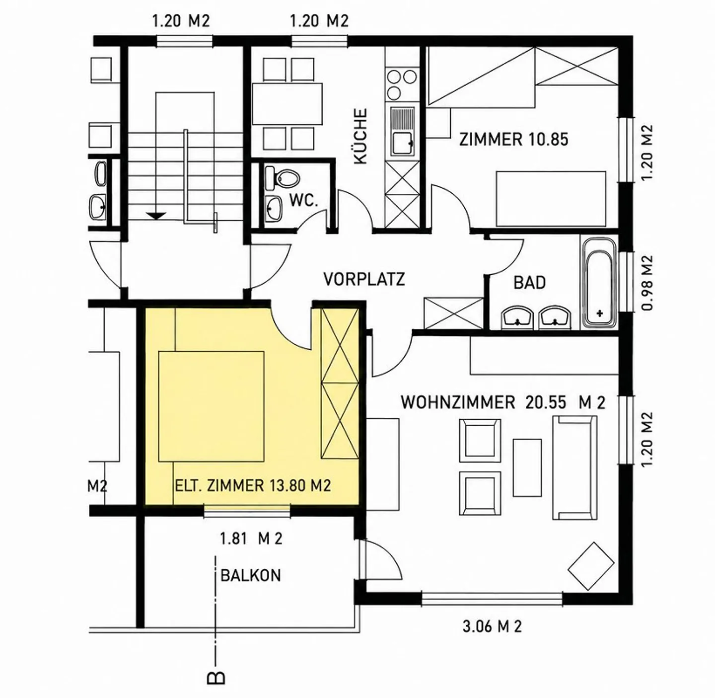 Furnished shared room in a 63 sqm apartment in Domat/Ems - Photo 10 of 10