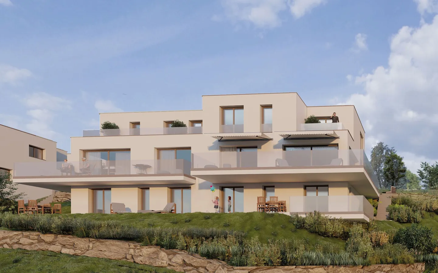 Casa moderna con vista panoramica sulla vegetazione e sul paesaggio montano circostante. - Foto 1 di 10