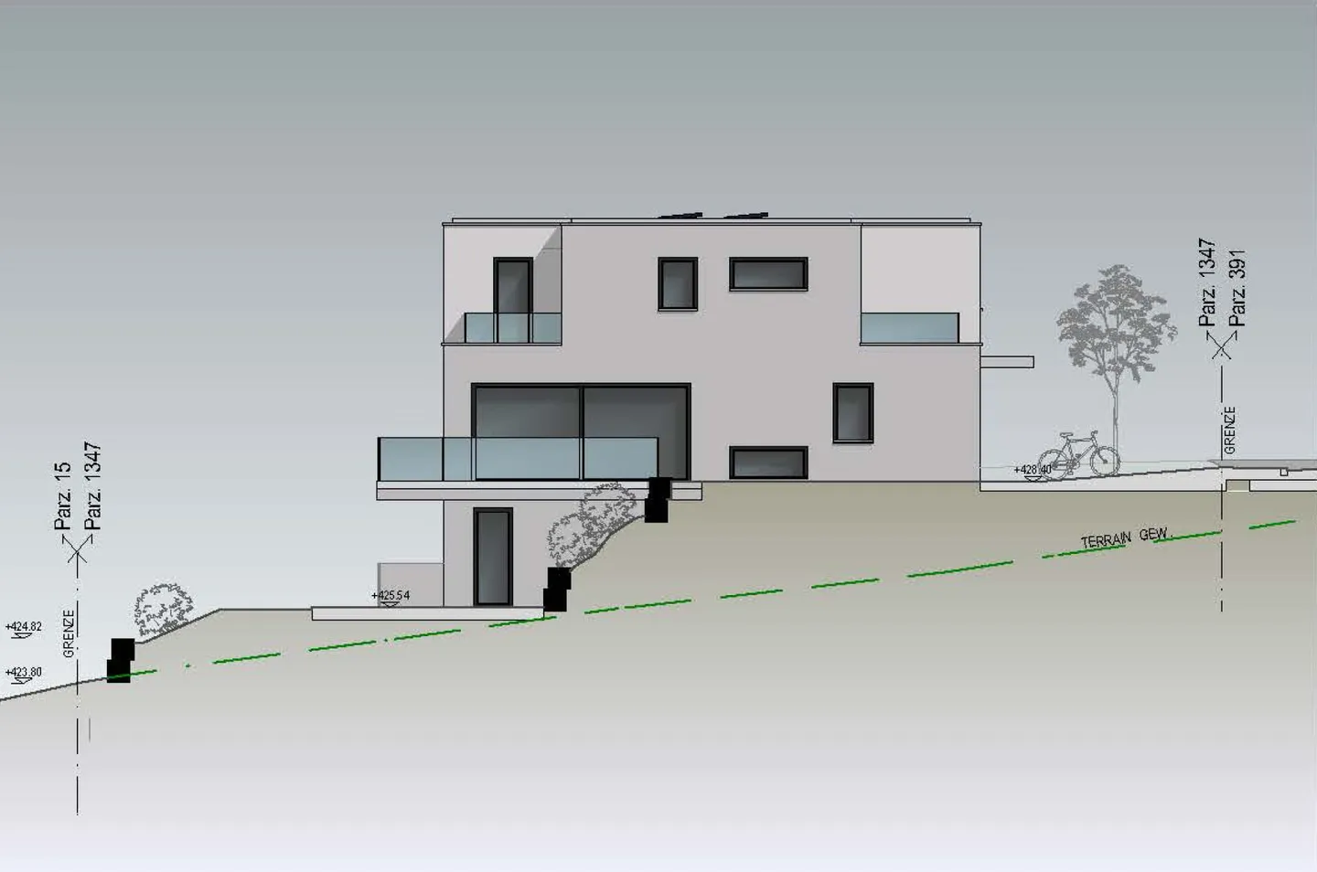 Casa moderna con vista panoramica sulla vegetazione e sul paesaggio montano circostante. - Foto 9 di 10