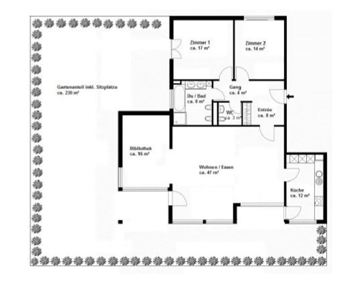 Garden apartment in quiet rear building - Photo 15 of 15