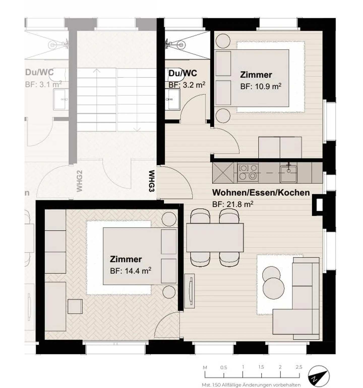 Première location : Appartement de 3,5 pièces de haute qualité à louer - Photo 4 sur 5