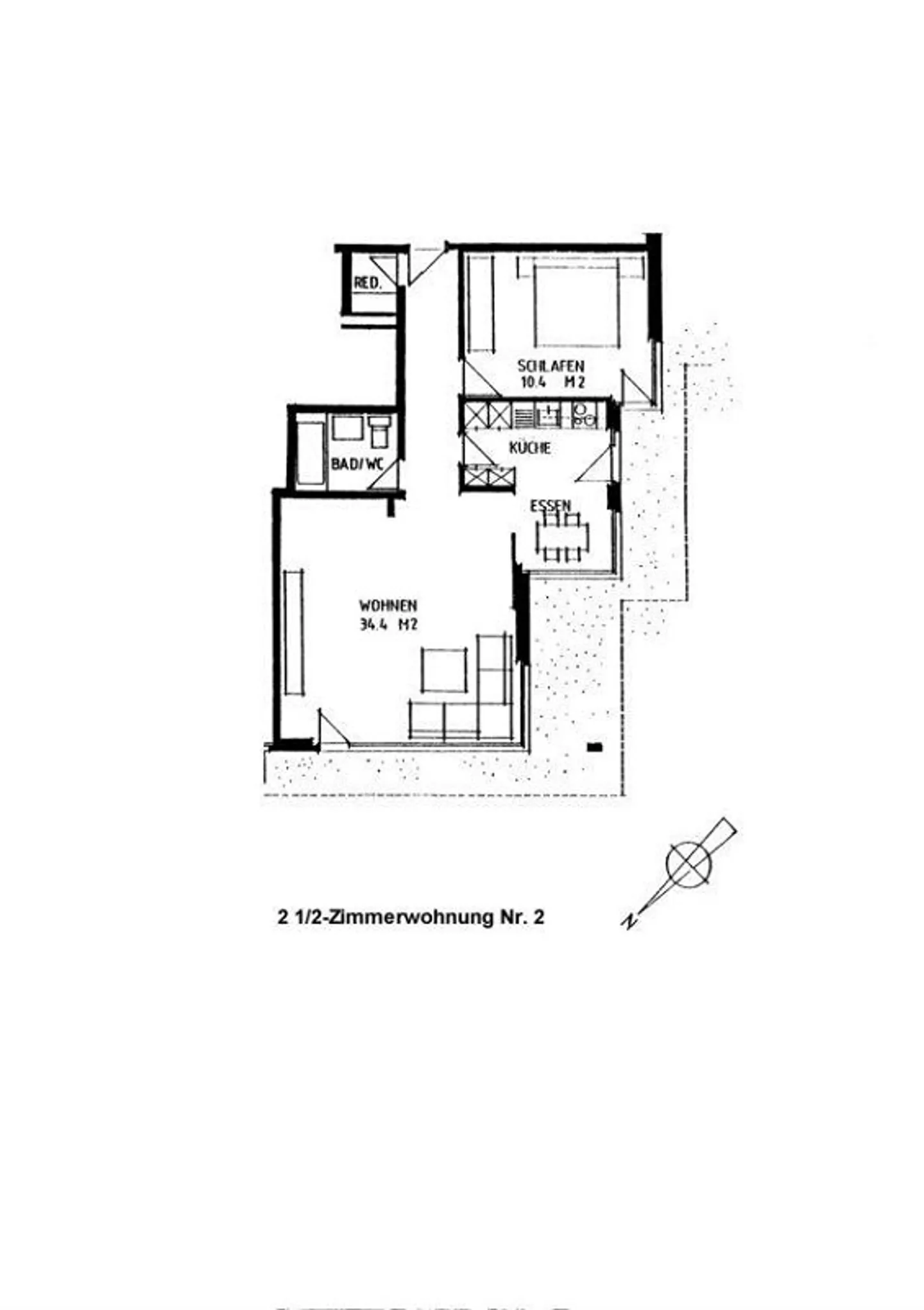 Appartamento ristrutturato di 2,5 locali nel verde - Foto 9 di 9