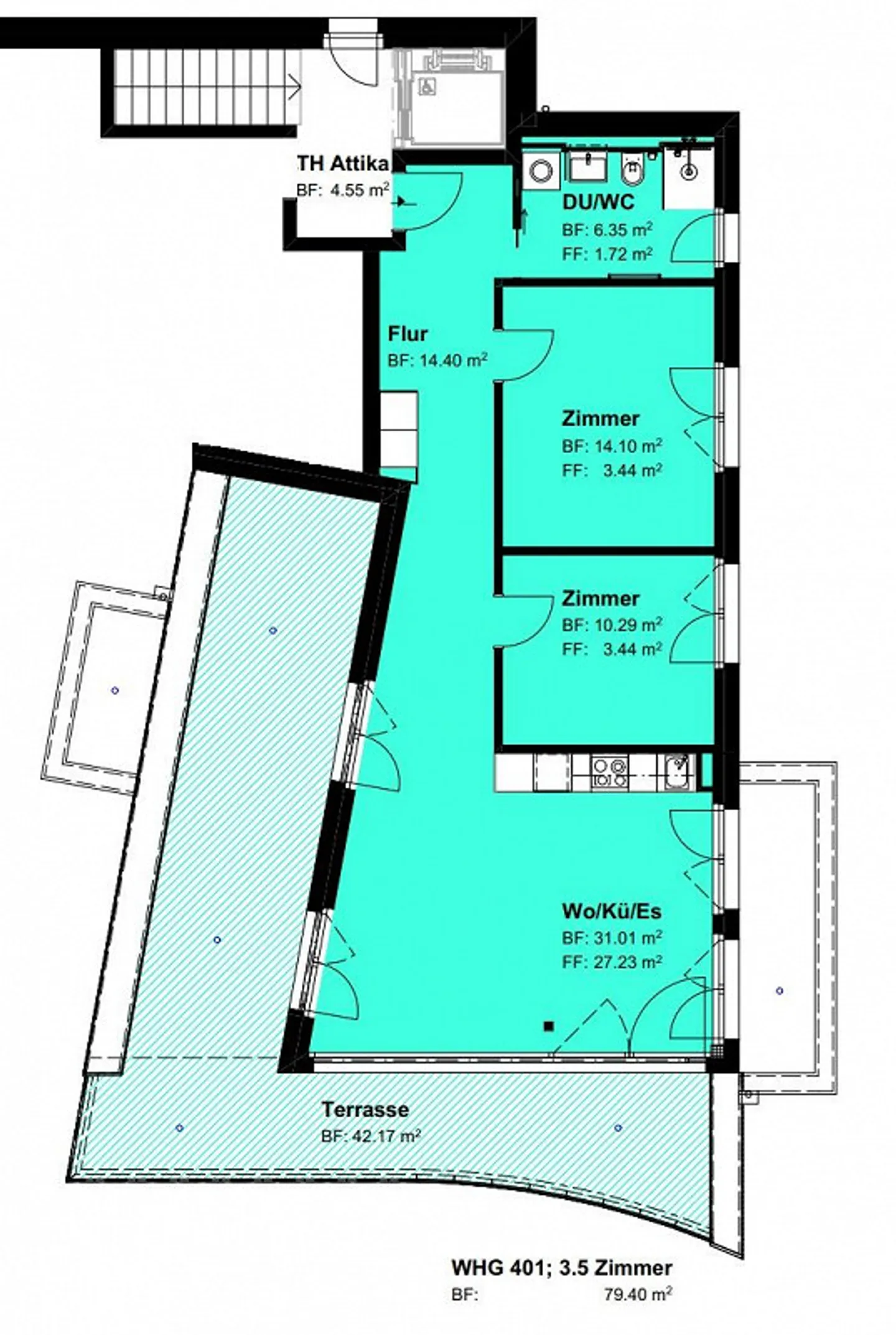 Appartement penthouse lumineux et moderne - Photo 9 sur 9