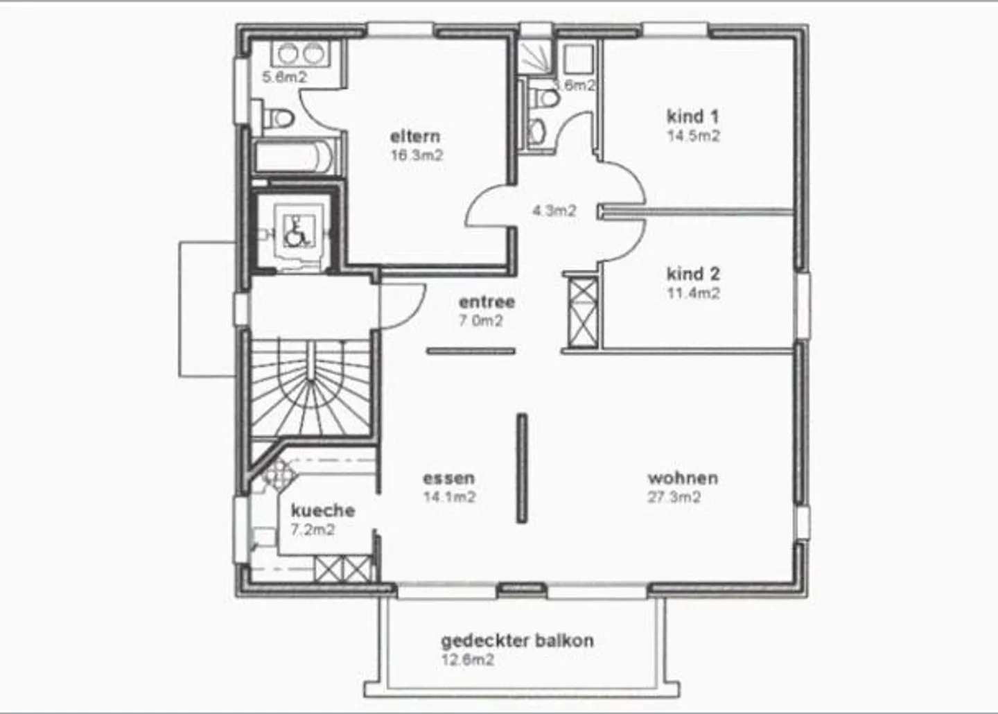 Familienfreundliche 4.5 Zimmer-Wohnung 114 ㎡ - Foto 6 von 6