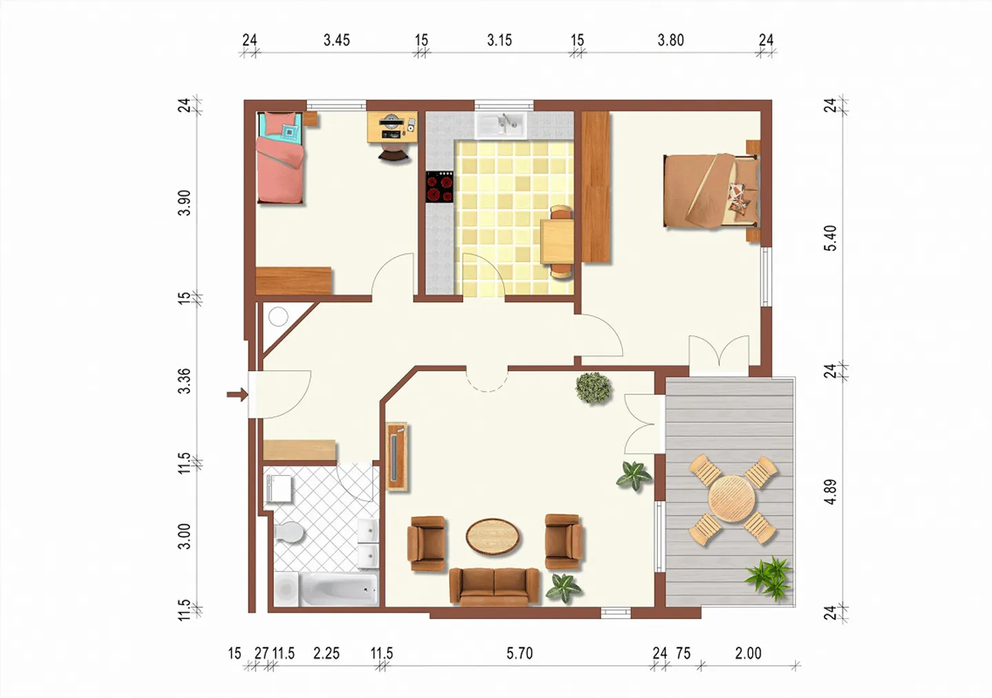 Schöne helle 3 1/2 Zimmer Dachwohnung - Foto 1 von 7