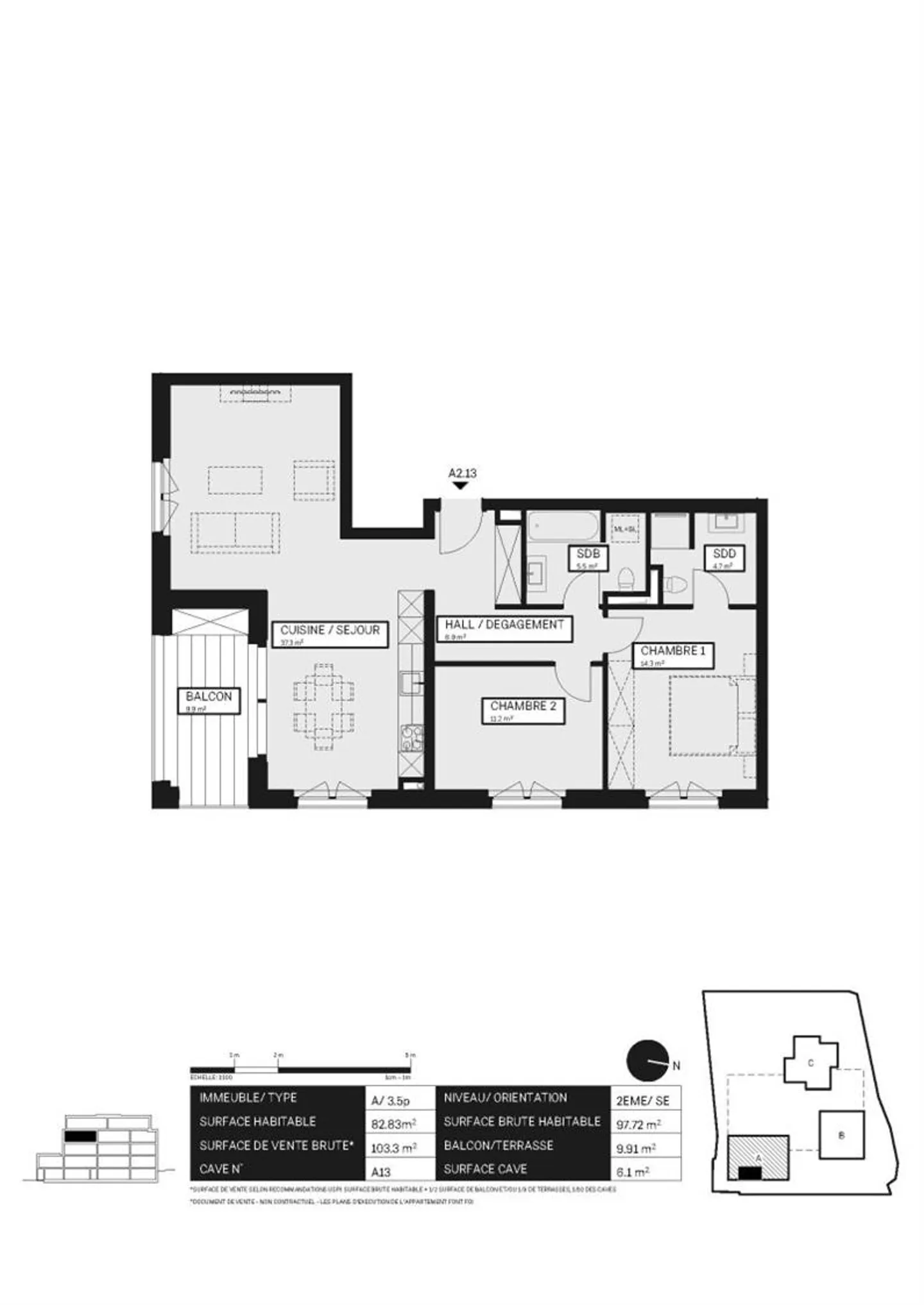 07728 - Apartments/Einzelngelegenheiten 3.5 Zimmer - "Quartier Saint-Laurent" - St-Maurice - Foto 5 von 8