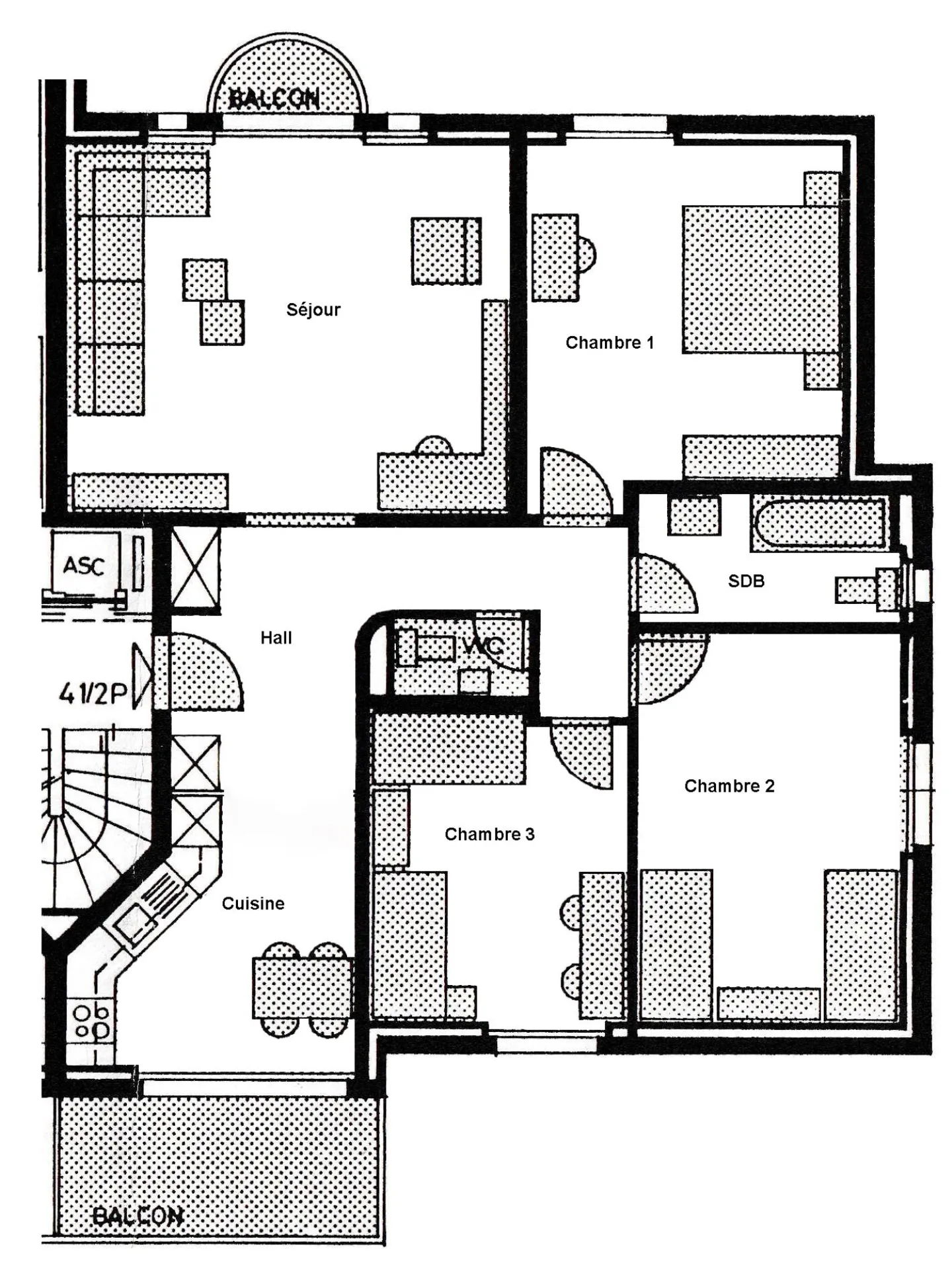 Appartement de 4,5 pièces avec 2 balcons. - Photo 13 sur 13