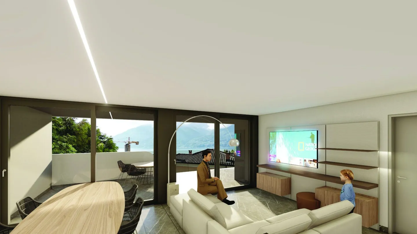 Appartamento moderno di 3,5 locali con ampia terrazza e vista lago - Foto 2 di 10
