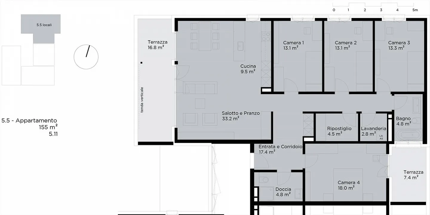 Residenza ai Fiori - Luminoso appartamento di 5,5 stanze con finiture di alta qualità - Foto 7 di 7