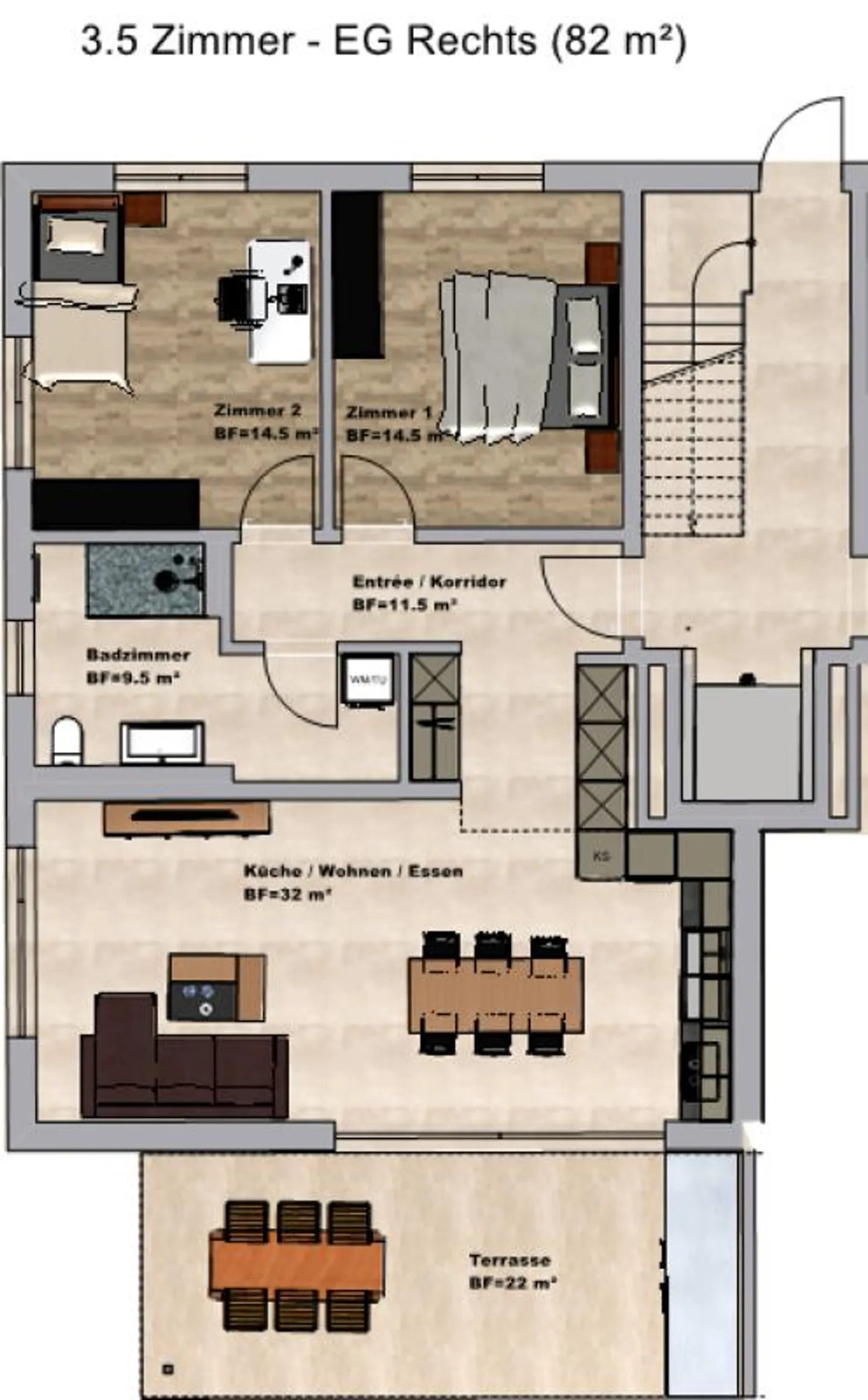 New Construction: 3.5 Room Apartment Ground Floor - Photo 5 of 6
