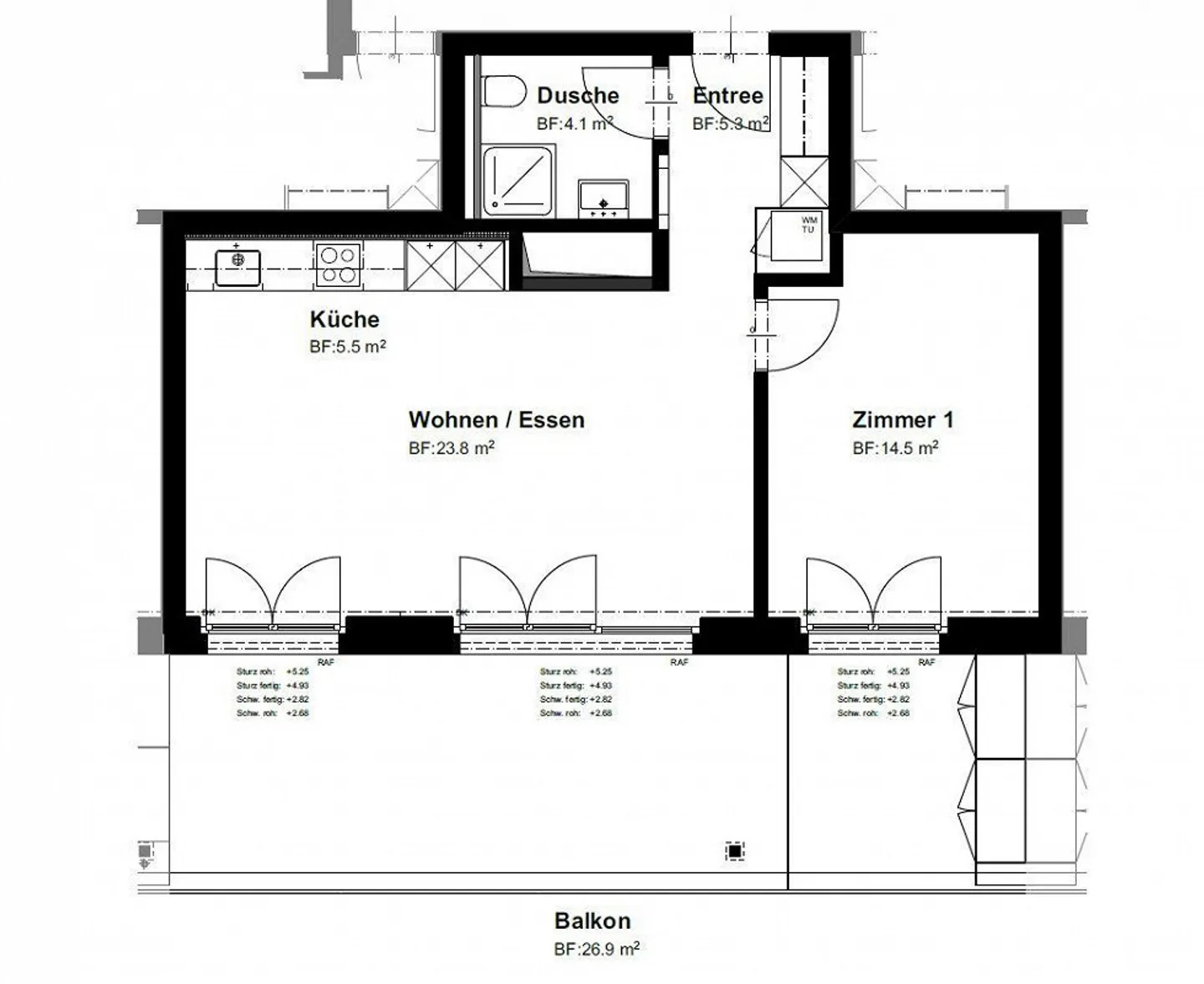 moderne Wohnung mit sonnigem Balkon - Foto 2 von 9