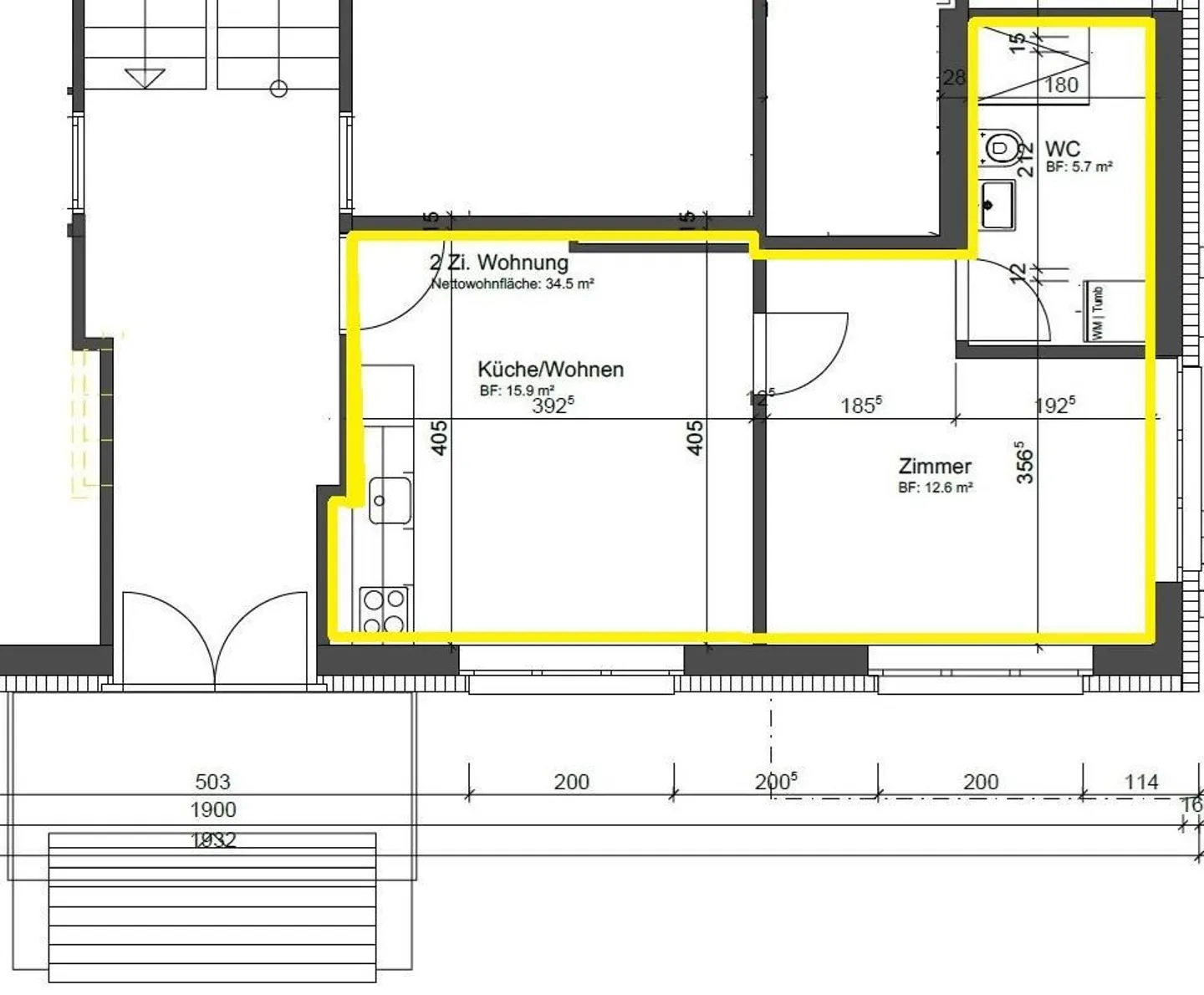 Modernes Apartment in historischer Villa - Foto 8 von 9