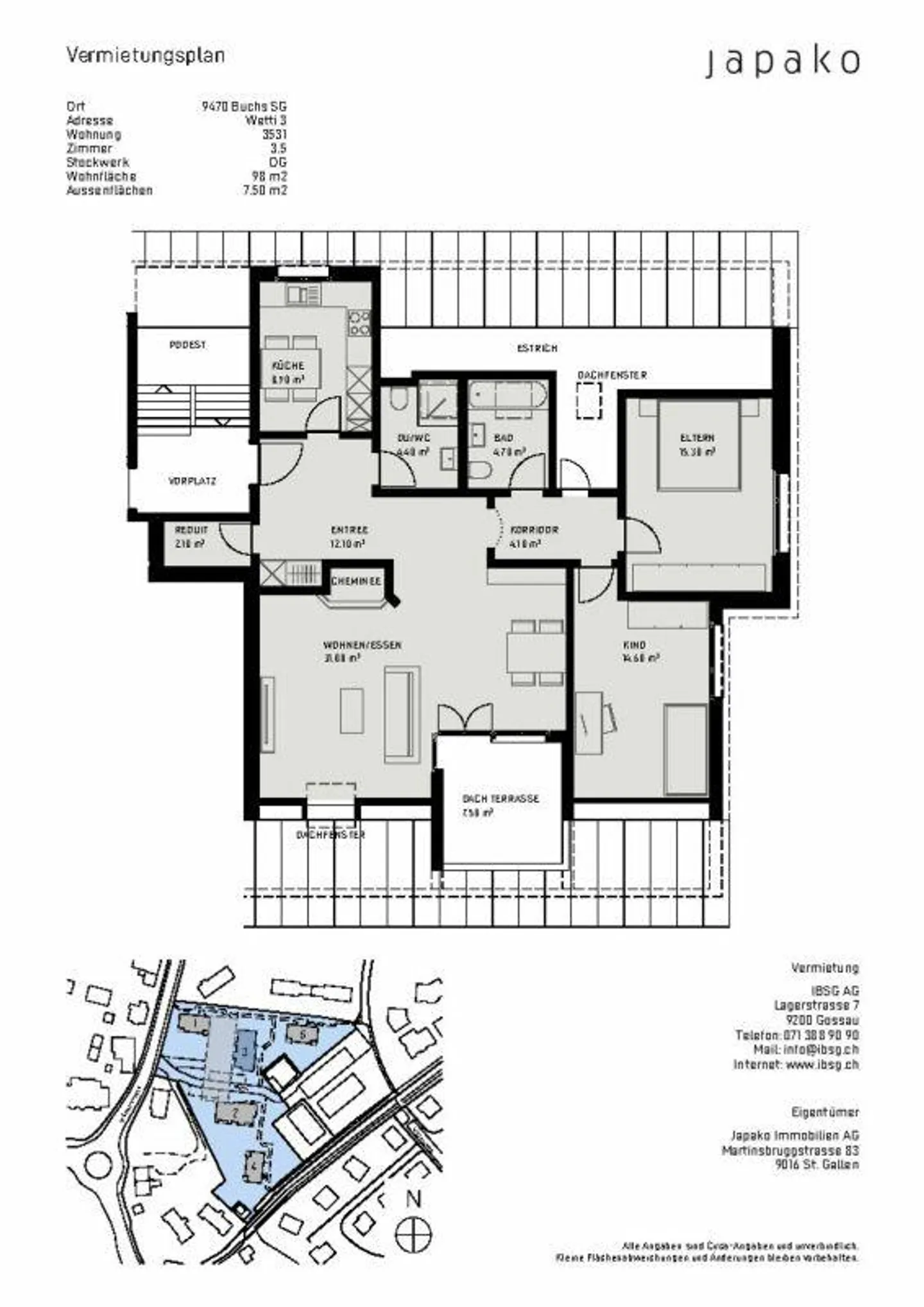 Charmante 3.5 Zimmer Wohnung - Foto 10 von 12
