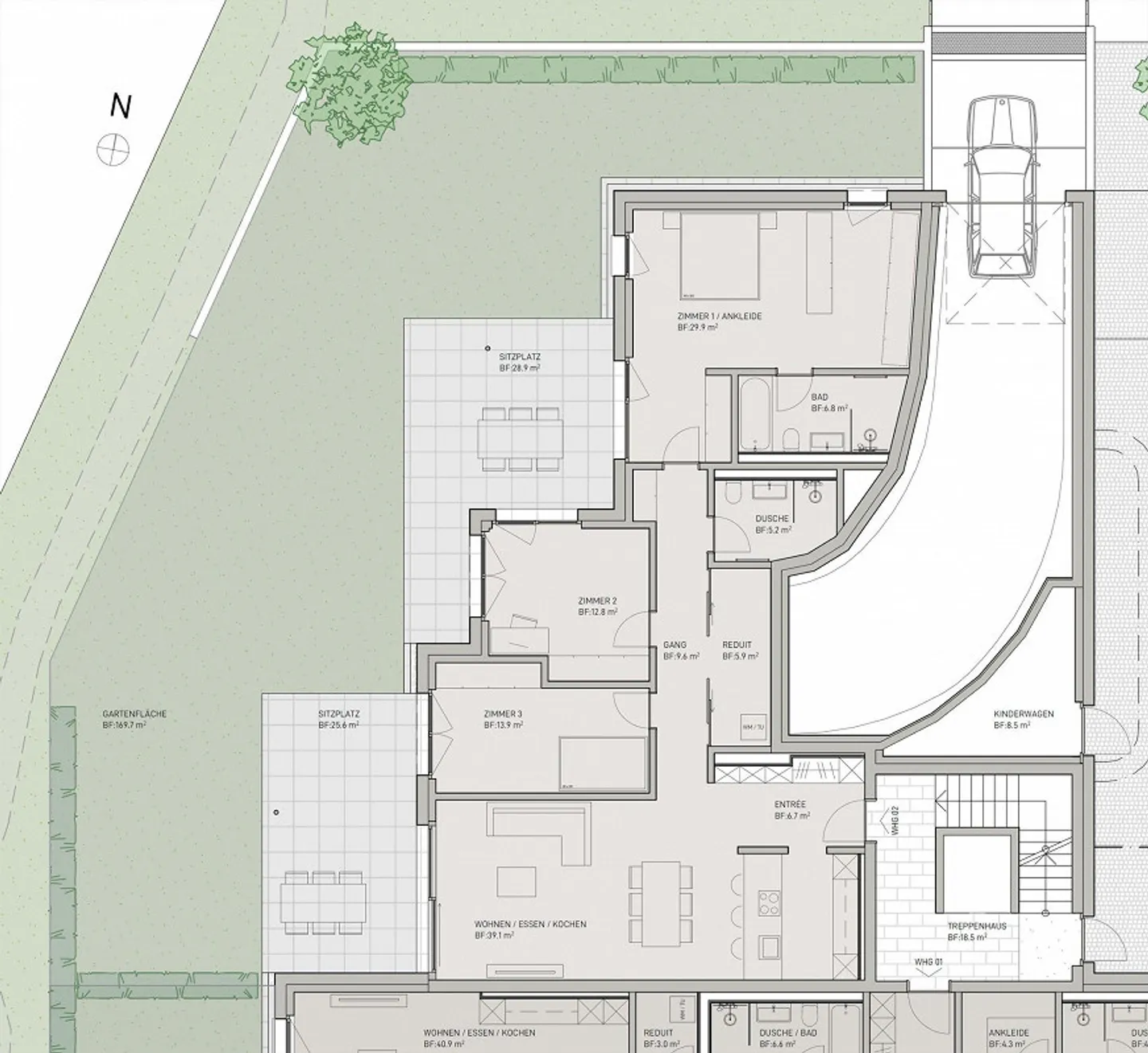 Appartement moderne de 4,5 pièces avec jardin privé - Photo 6 sur 9