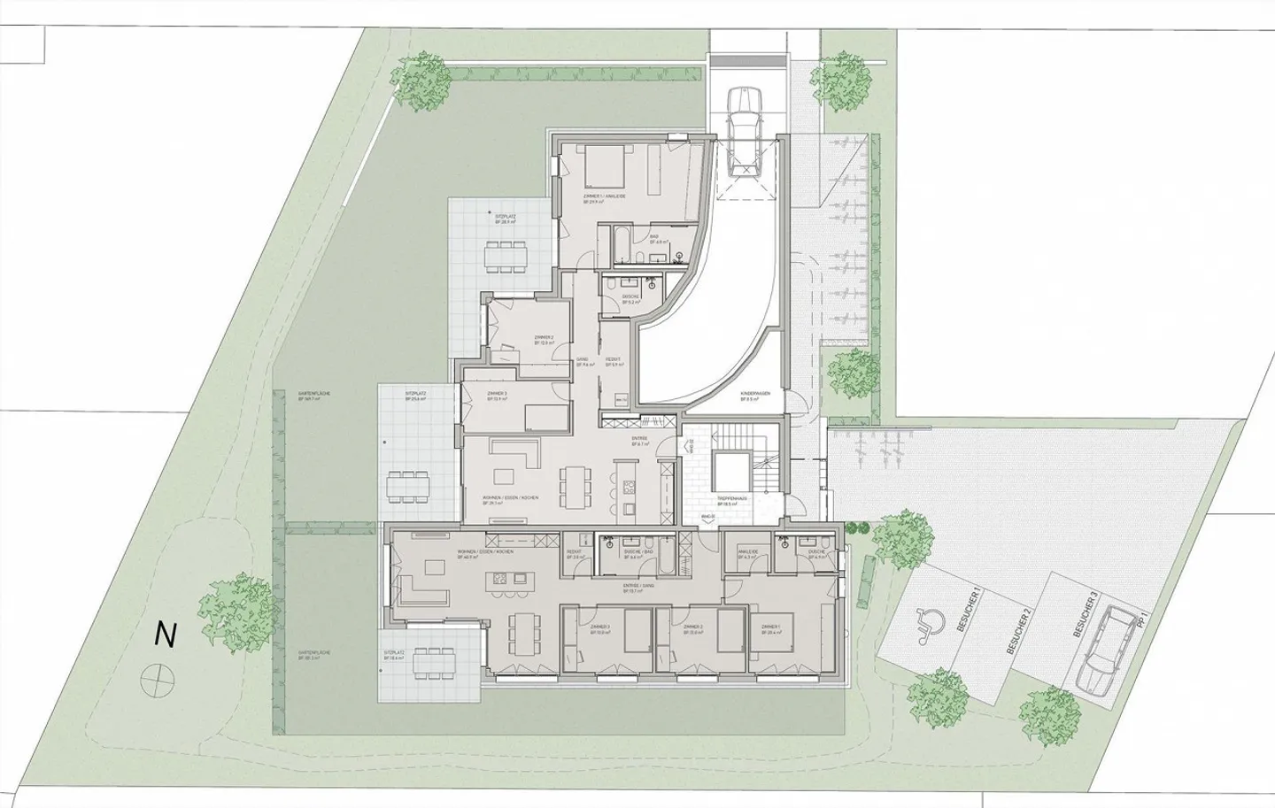 Appartement moderne de 4,5 pièces avec jardin privé - Photo 8 sur 9