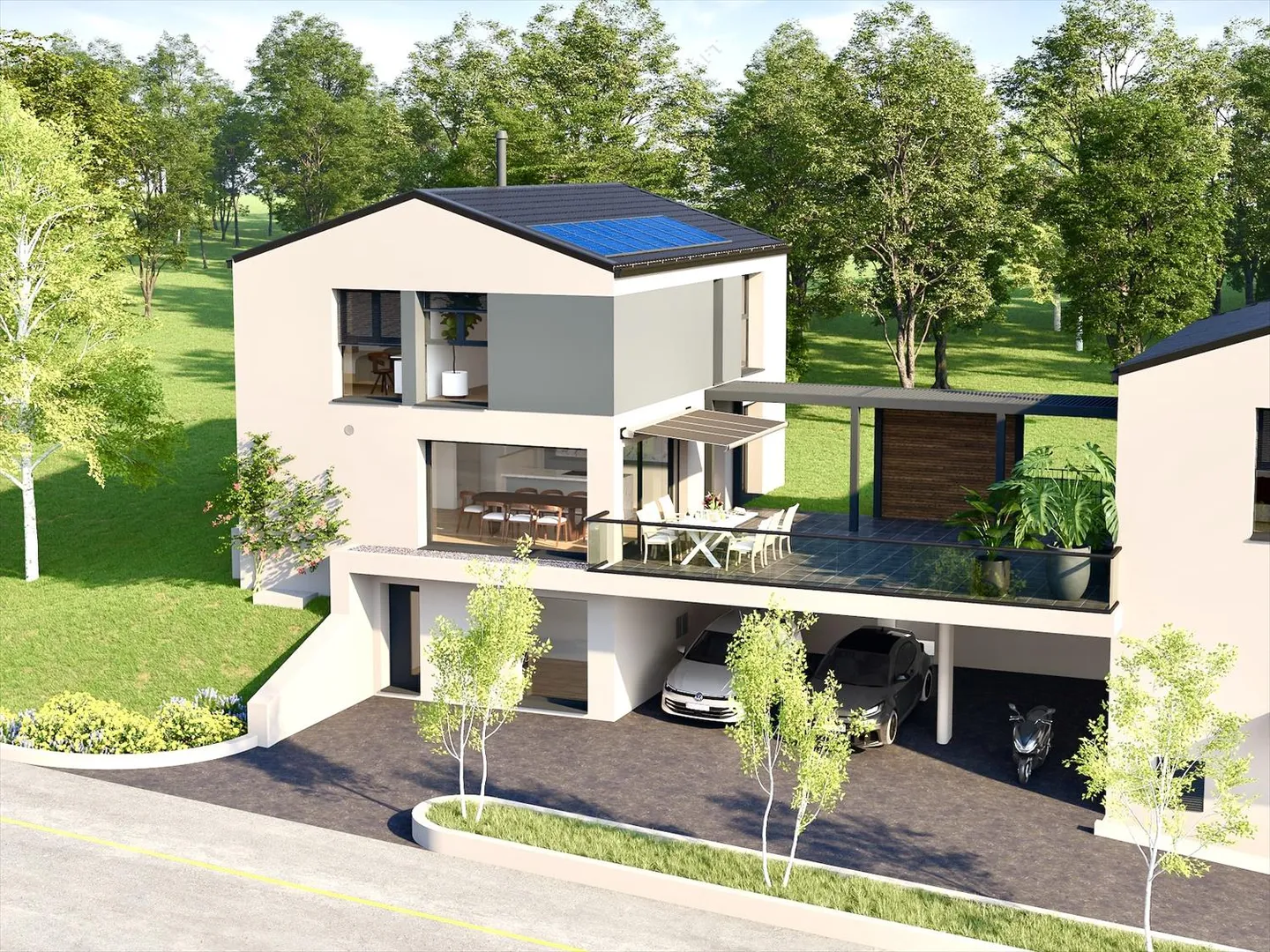 Villa moderna con 159 m2 di superficie utile, 6,5 stanze e 2 posti auto inclusi. Terreno A - Foto 1 di 14