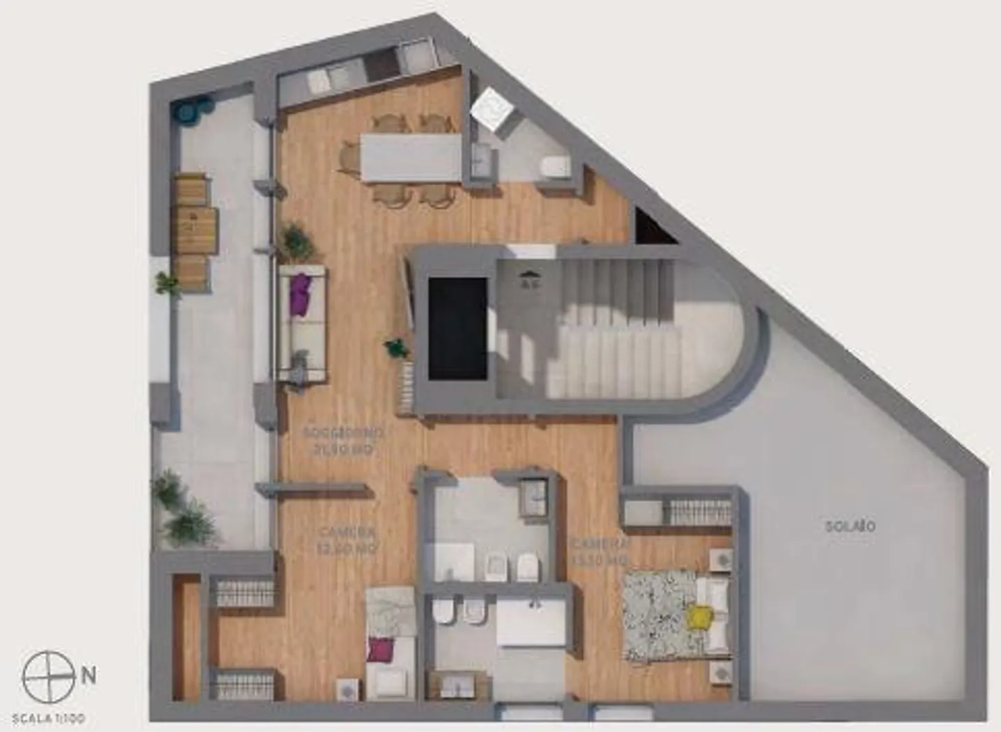 Attico in zona tranquilla e soleggiata - Foto 9 di 10