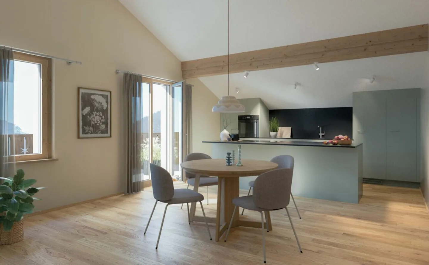 Appartement sous les combles de 4,5 pièces avec gestion dans la Tgesa Romana - Photo 2 sur 8