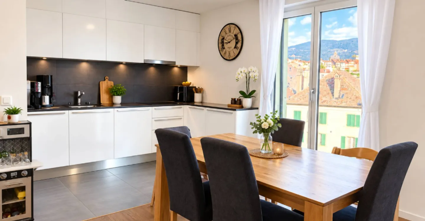 Splendide appartement de 3.5 pièces avec vue panoramique – Éco-quartier de Gruvatiez, Orbe - Foto 3 di 11