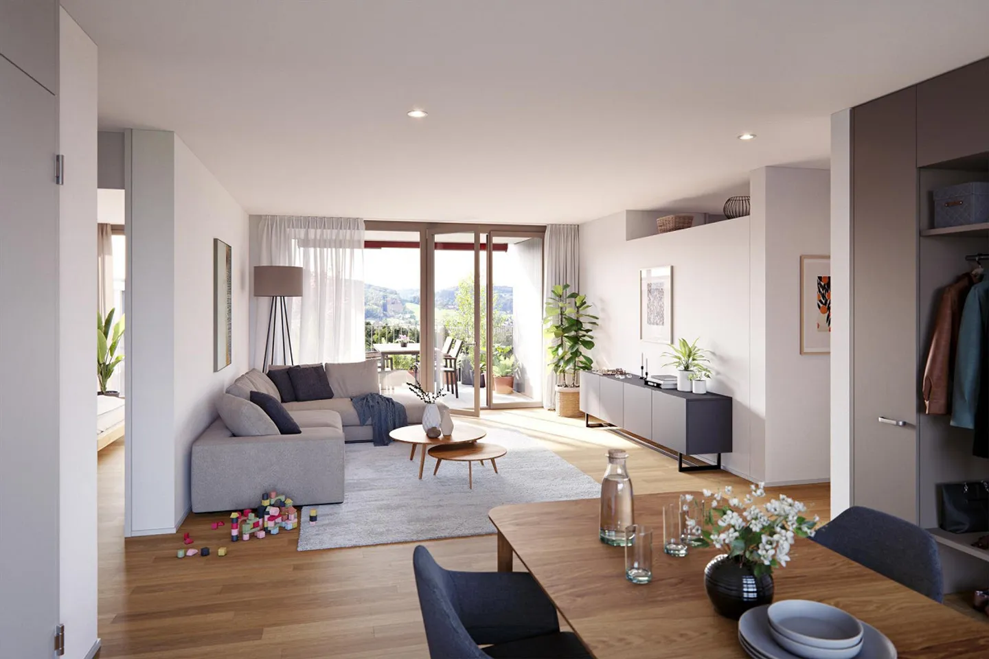 Moderno, luminoso appartamento di 2,5 stanze in una zona verde con posizione soleggiata e vista! - Foto 2 di 7