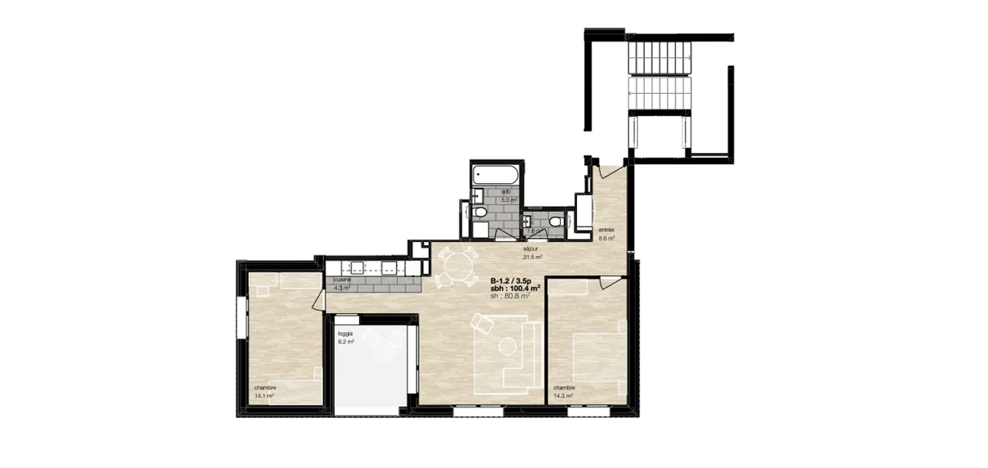 Affitto annuale: appartamento nuovo nel cuore del villaggio di Montana - Foto 1 di 3
