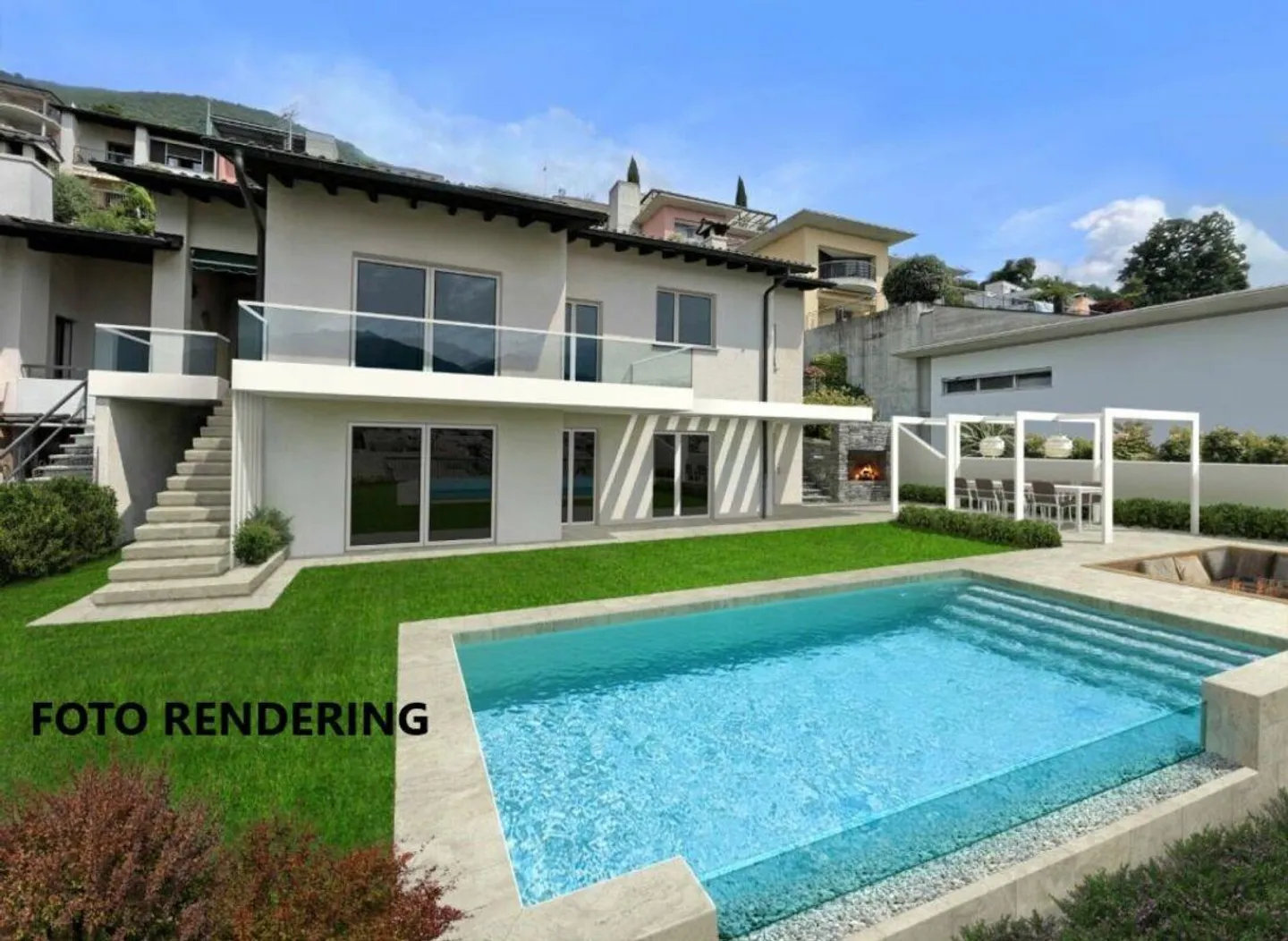 Bella casa a schiera con 8,5 stanze, piscina e vista mozzafiato - Foto 2 di 15