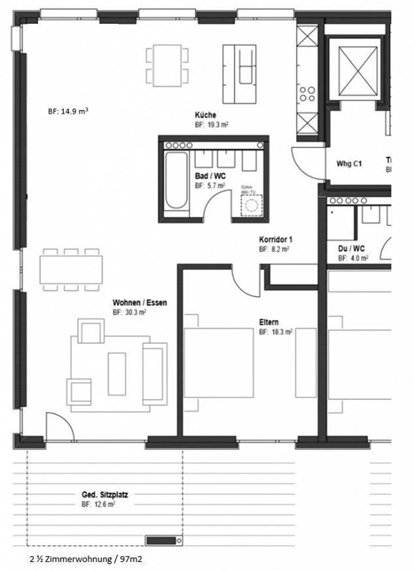 Large 2½-Room Garden Apartment in Feusisberg - Photo 6 of 6