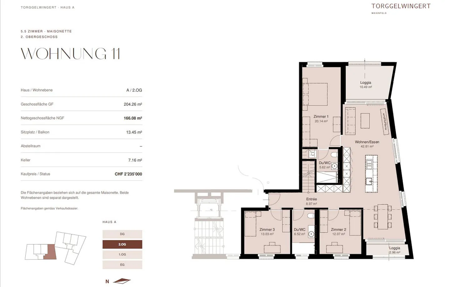 Au milieu des vignes : penthouse exclusif de 5,5 pièces en duplex - Photo 7 sur 8