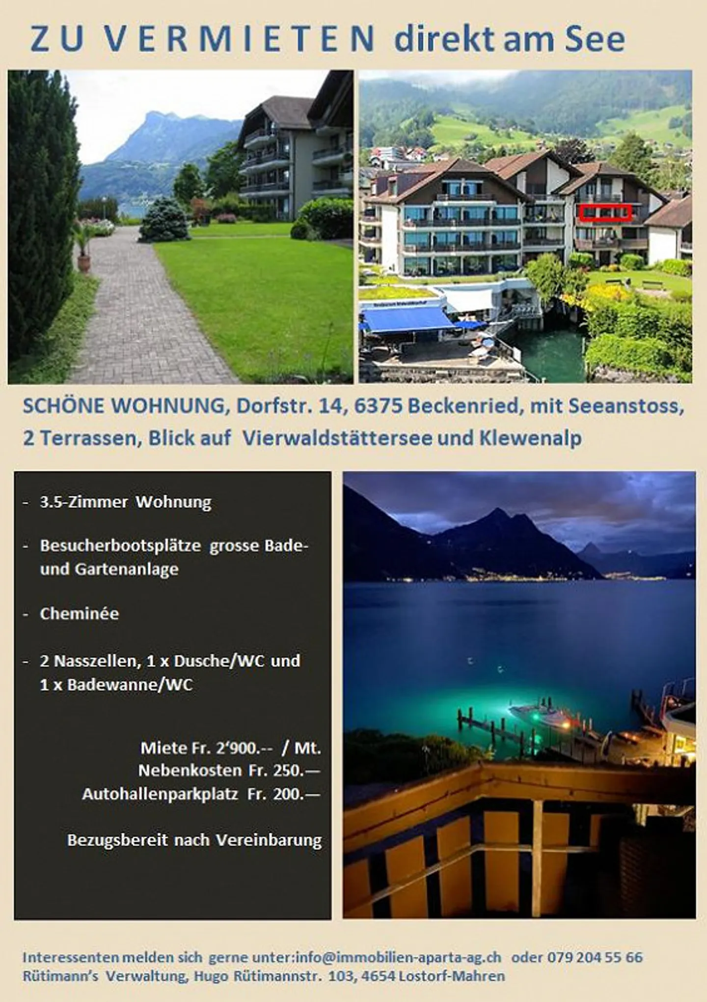 Bell'appartamento a Beckenried con vista sul lago di Lucerna - Foto 1 di 1