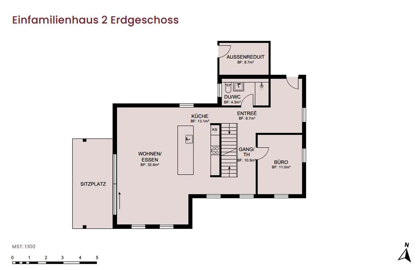 Modernes Einfamilienhaus mit Garten - Foto 7 von 9