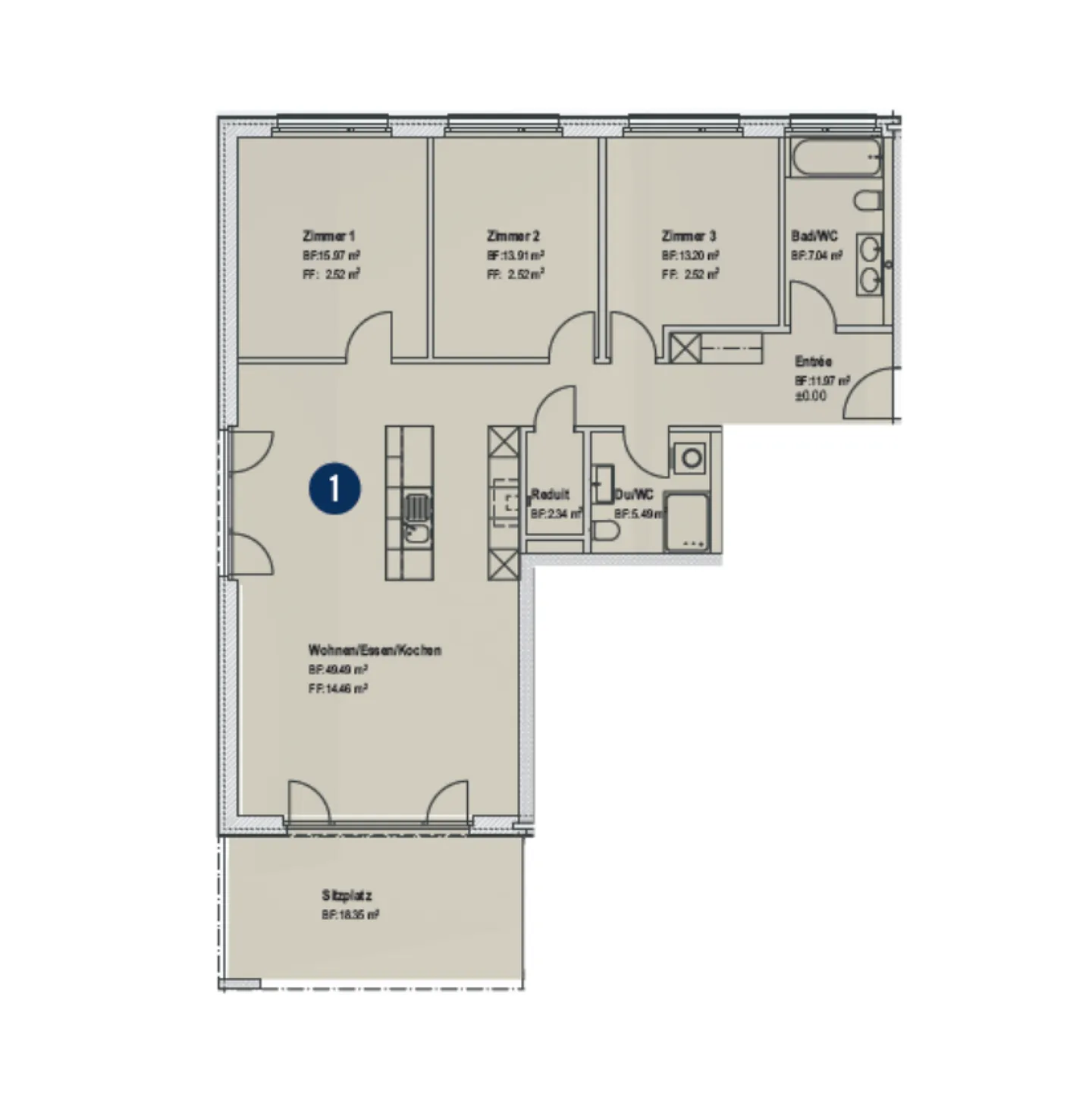 Appartement 4.5 pièces au rez-de-chaussée - Photo 7 sur 7