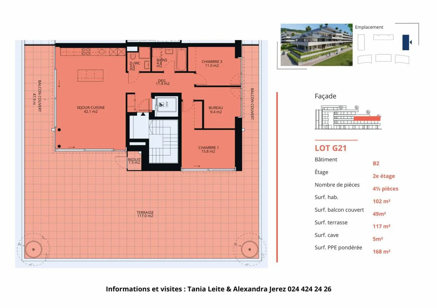 Luxurious 4.5 room corner apartment of 168m2 with 117m2 terrace on the 2nd floor - Photo 12 of 13