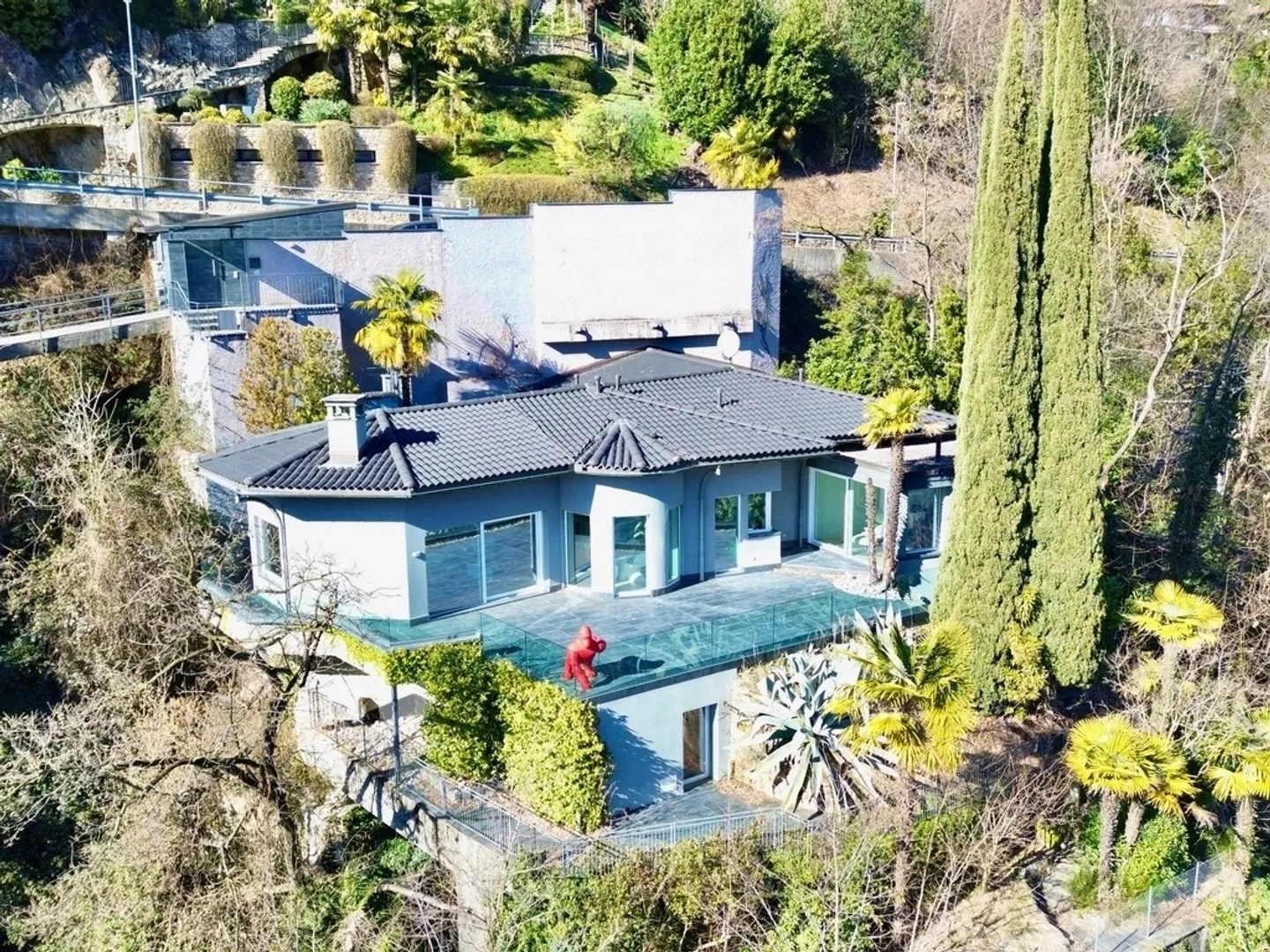 Villa de design avec vue imprenable sur le lac avec SPA et piscine intérieure - Vico Morcote - Photo 1 sur 13