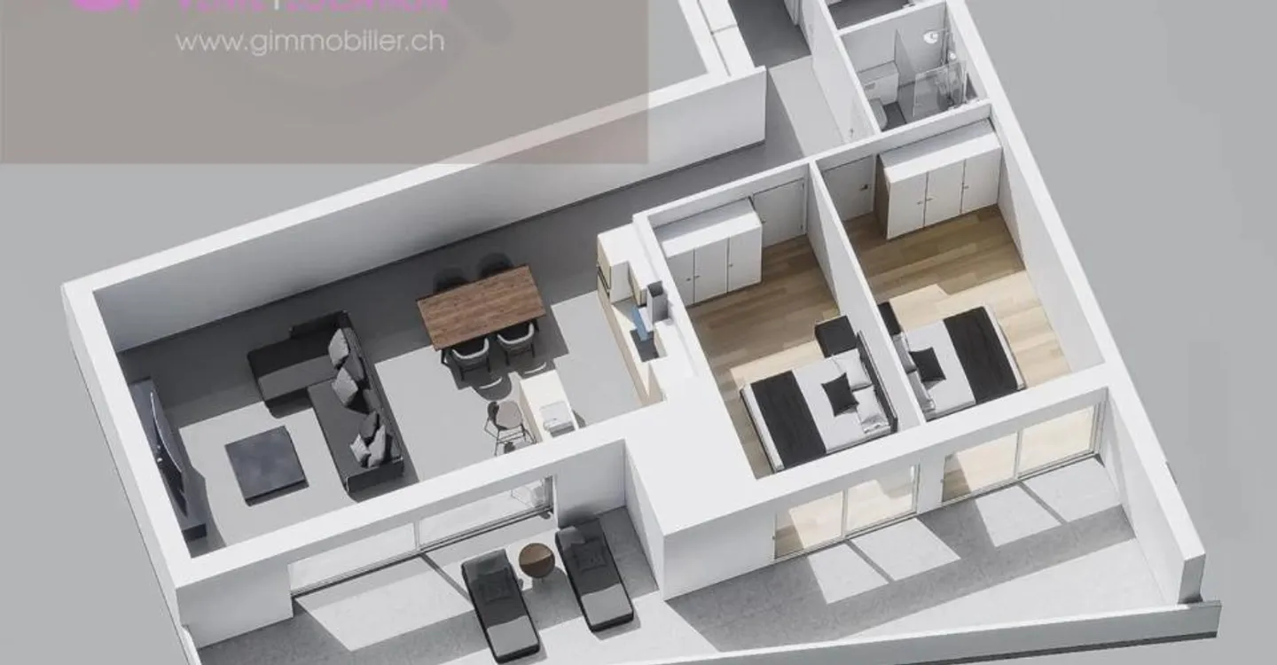 Neubau in Monthey - Zeitgenössische Wohnungen im Herzen des Stadtteils Sous Gare - Foto 5 von 6