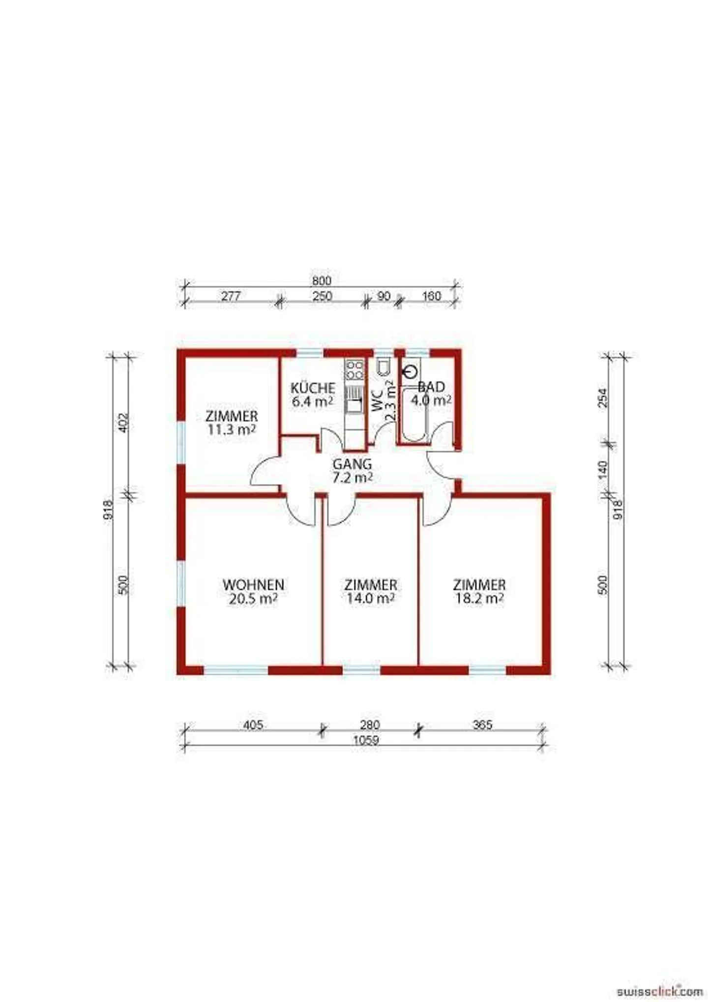 Bright apartment in the east of the city of St. Gallen - Photo 7 of 7