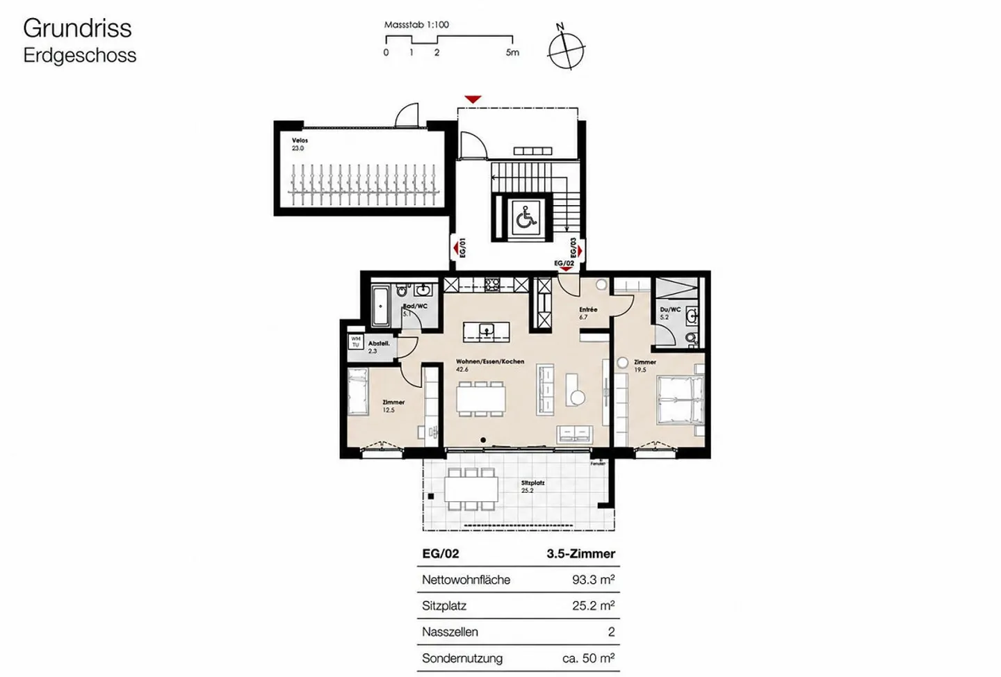 3.5-Room Apartment (Ground Floor + 1st Floor) - Photo 5 of 6