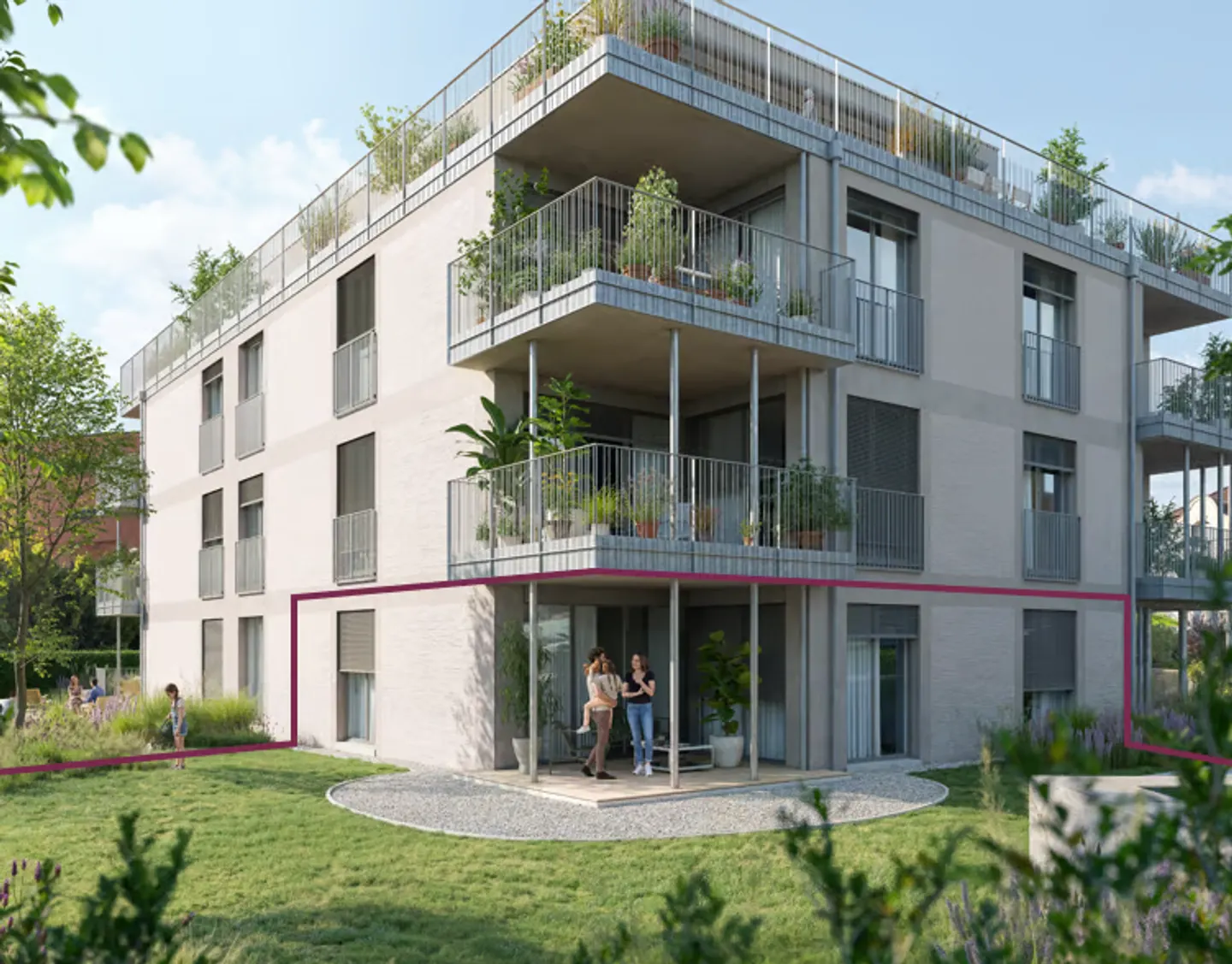 3.5 Zimmer-Garten-Wohnung W1 mit 198 m2 Gartenfläche - Foto 1 di 3
