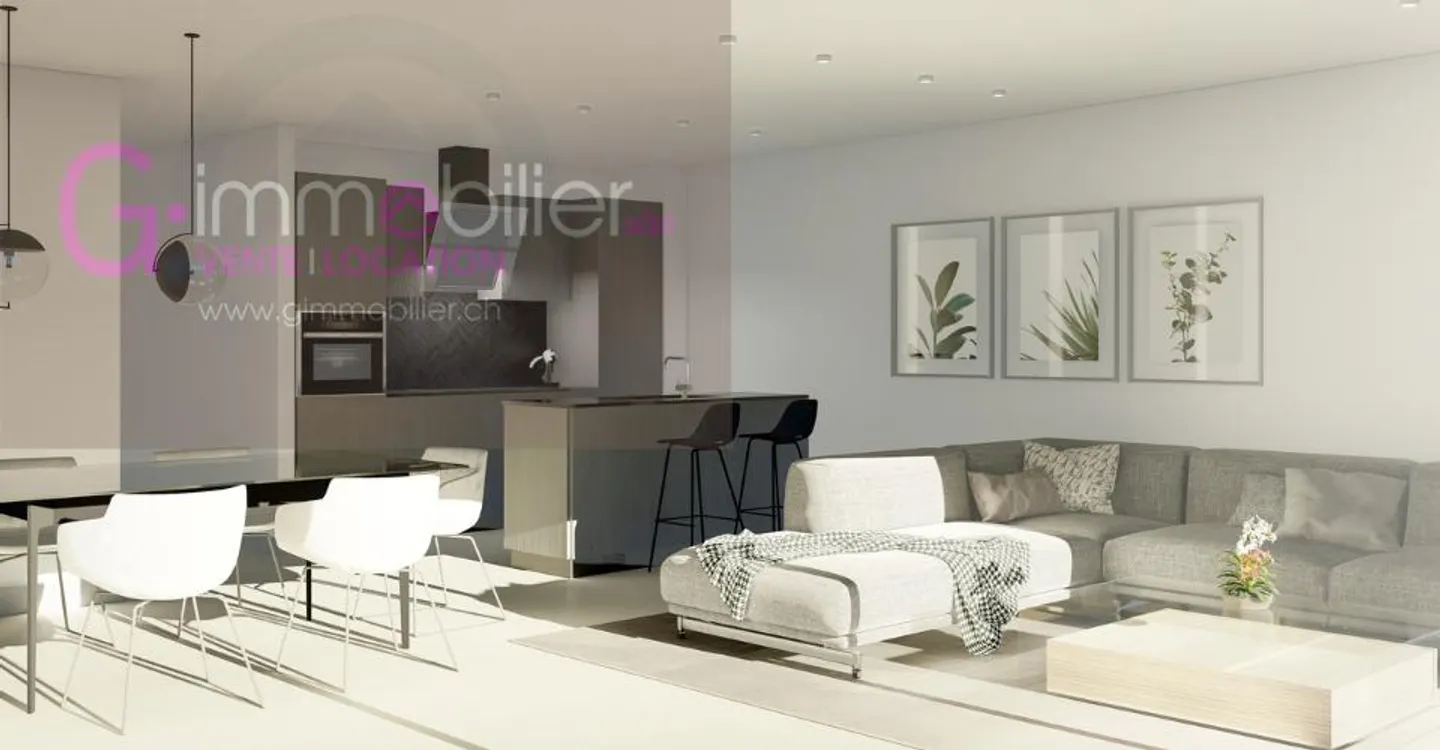 4,5 Zimmer von 134 m2 mit einer 25 m2 Terrasse nach Süden ausgerichtet - Foto 1 von 5