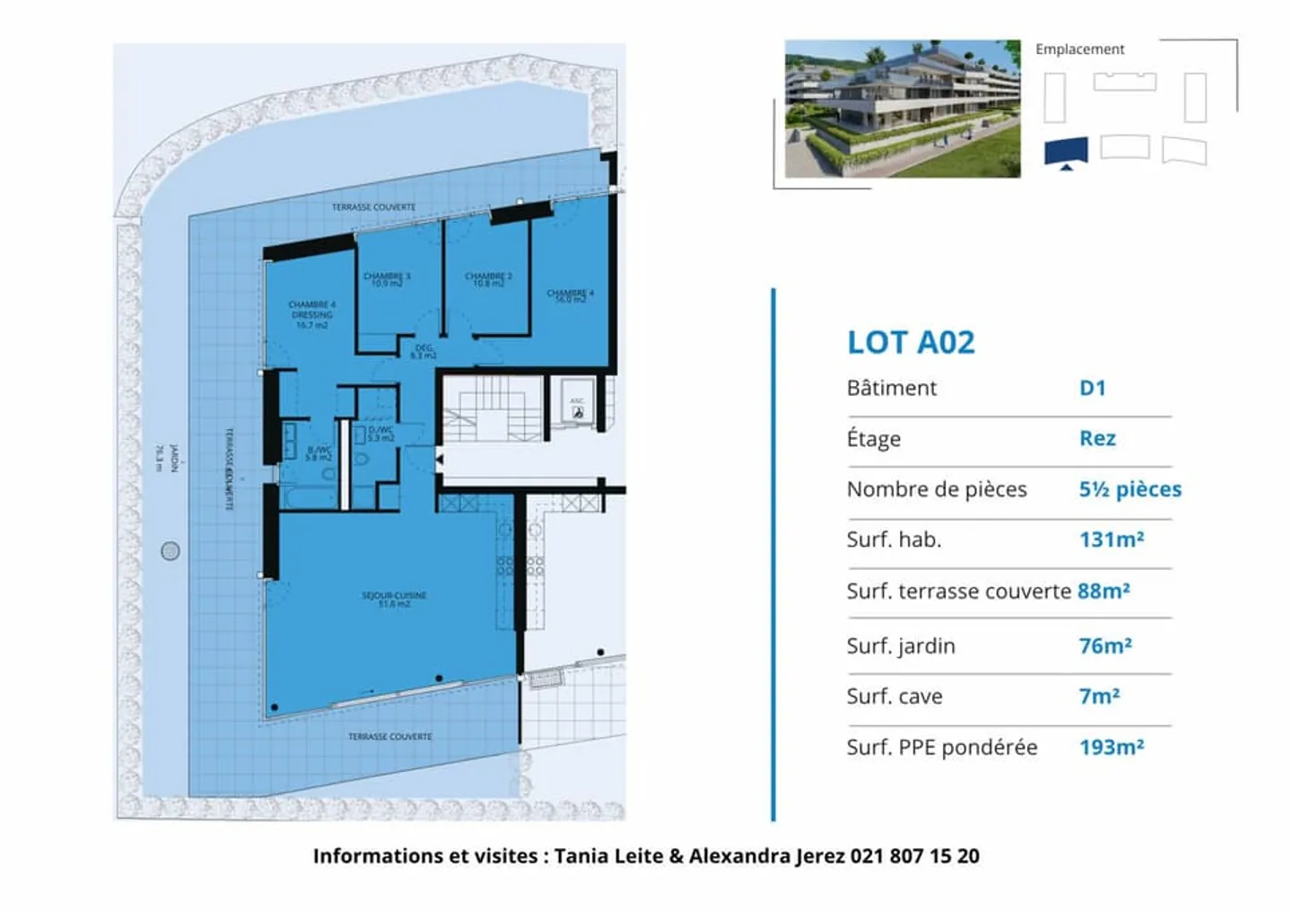 New promotion: 5.5-room apartment with covered terrace and garden - Photo 12 of 12