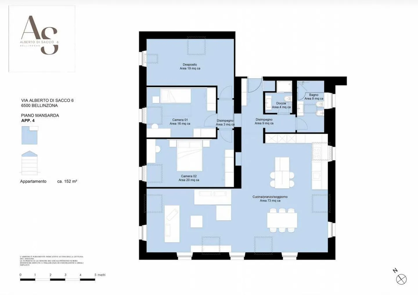 Appartement en penthouse entièrement rénové à Bellinzone - Photo 11 sur 11