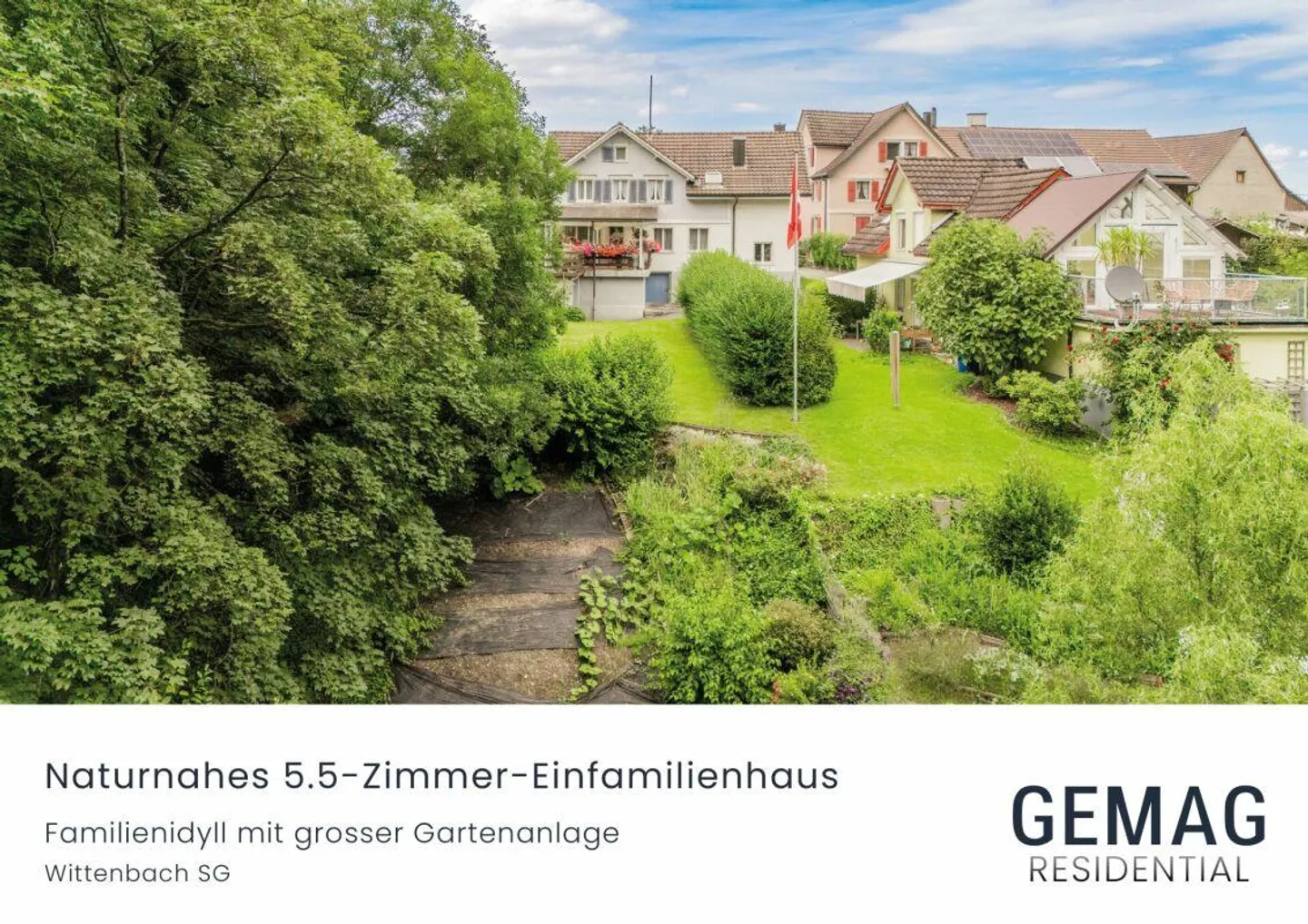 Naturnahes 5.5-Zimmer-Einfamilienhaus mit grosser Gartenanlage - Foto 1 von 13