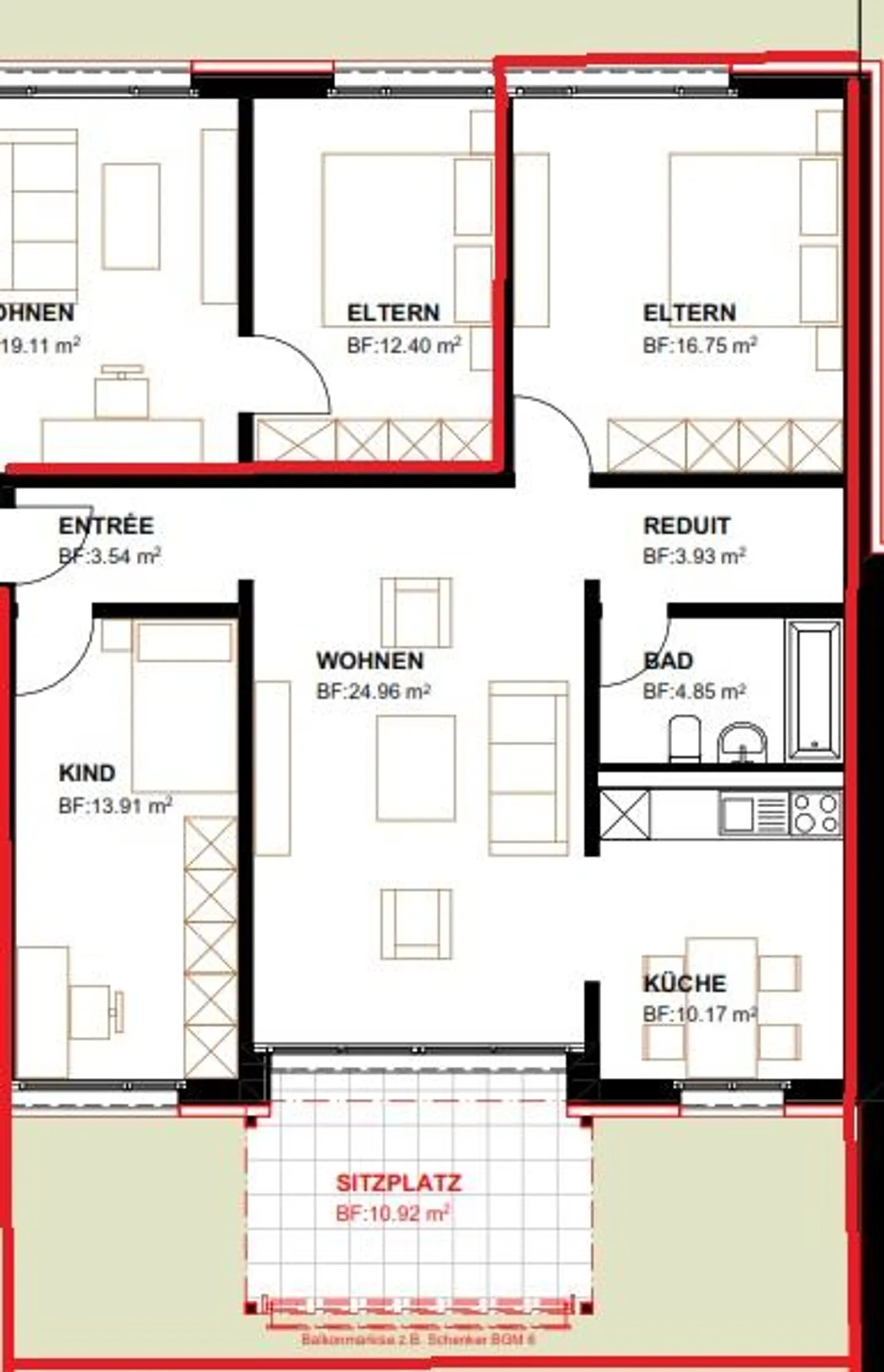 Appartamento luminoso e ben curato di 3,5 locali con patio a Untersiggenthal - Foto 8 di 8