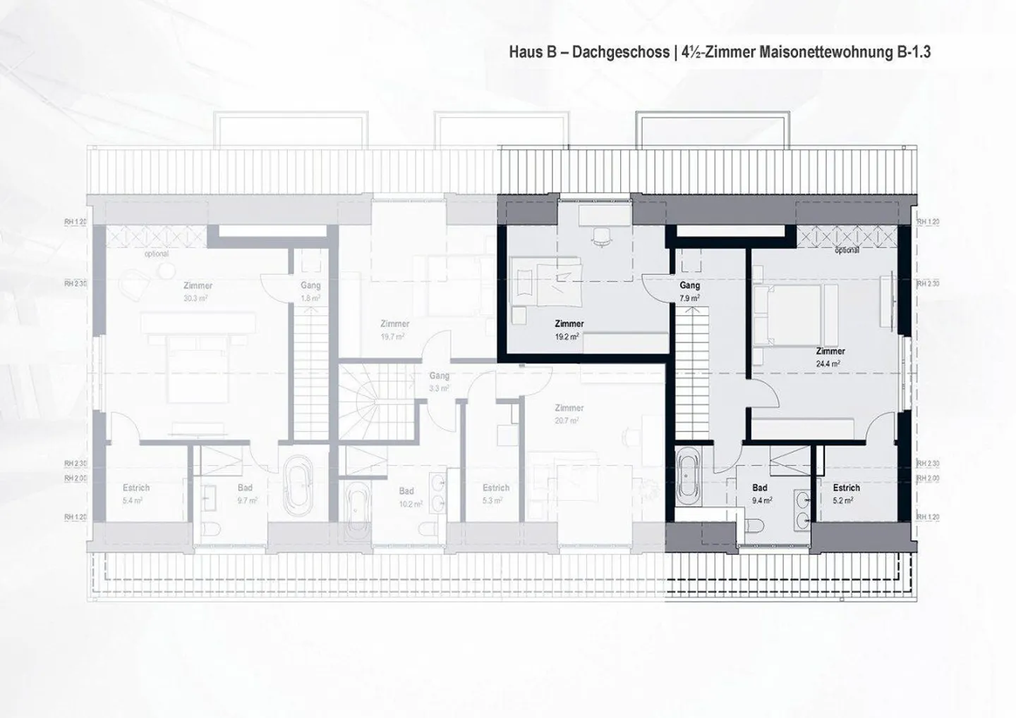Ora pronto: Appartamento duplex TOP 4,5 camere con giardino d'inverno. B-1.3 - Foto 9 di 29